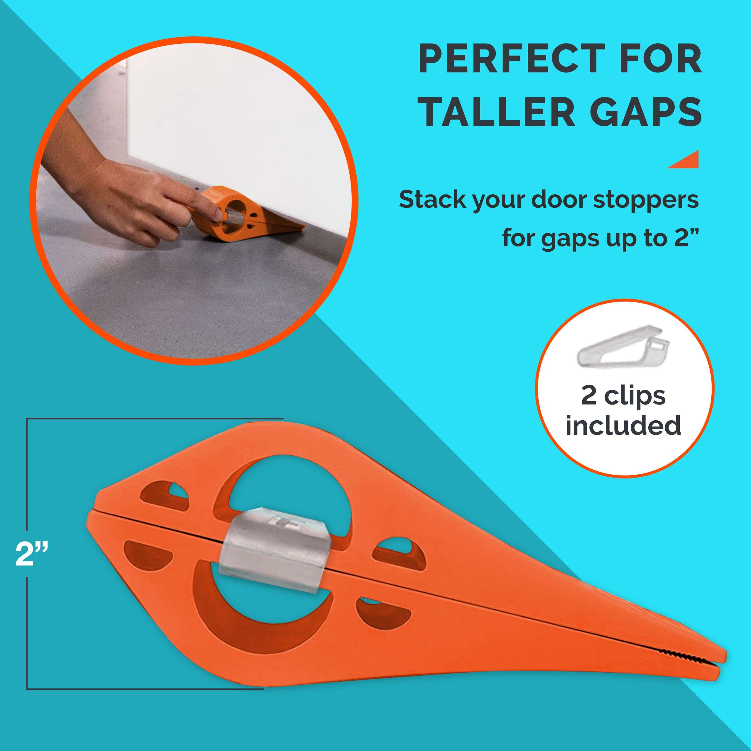 Wundermax Door Stoppers - Pack of 3 Rubber Door Wedge for Carpet, Hardwood, Concrete and Tile - Home Improvement Accessories - Gray 4