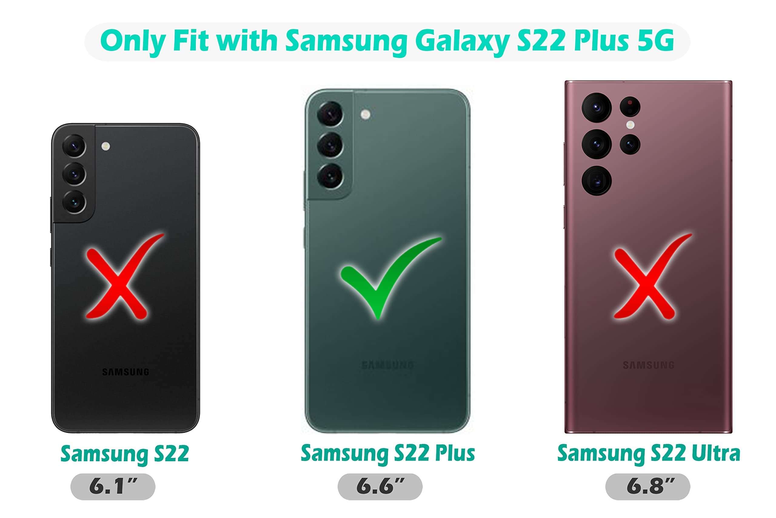 Glisten - Samsung Galaxy S22 Plus Case, Samsng S22+ 5G Case - Teal Leopard Pattern Design Printed Slim Plastic Hard Protective Back Phone Case/Cover for Samsung S22 Plus / S22+ 5G. [6.6"] 3