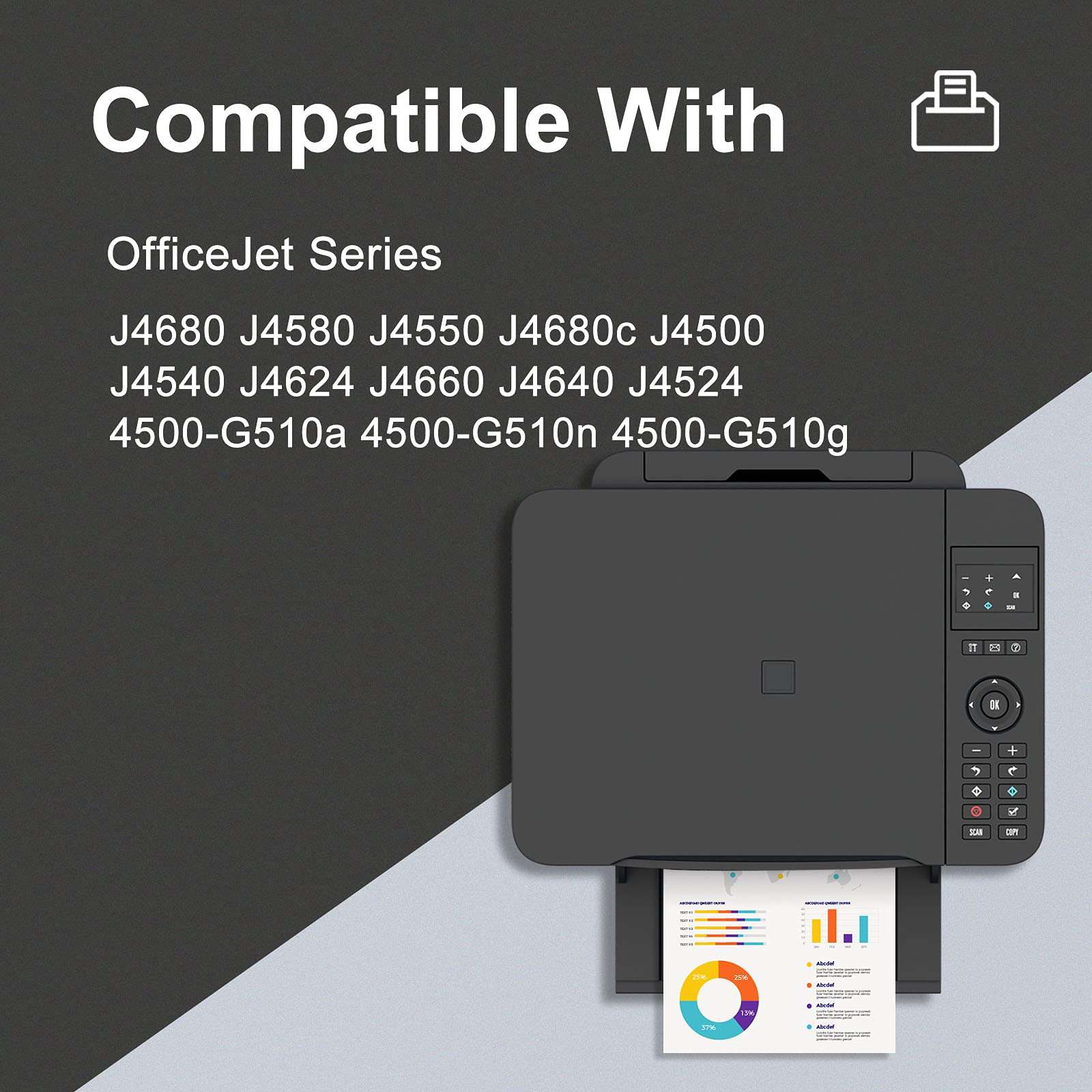 BUNTONER Remanufactured Ink Cartridges Replacement for HP 901 901XL use with HP OfficeJet J4680 J4580 J4680C J4550 J4524 J4540 J4500 J4624 J4660 J4640 4500 G510n G510g G510a (Black, 2-Pack) 4