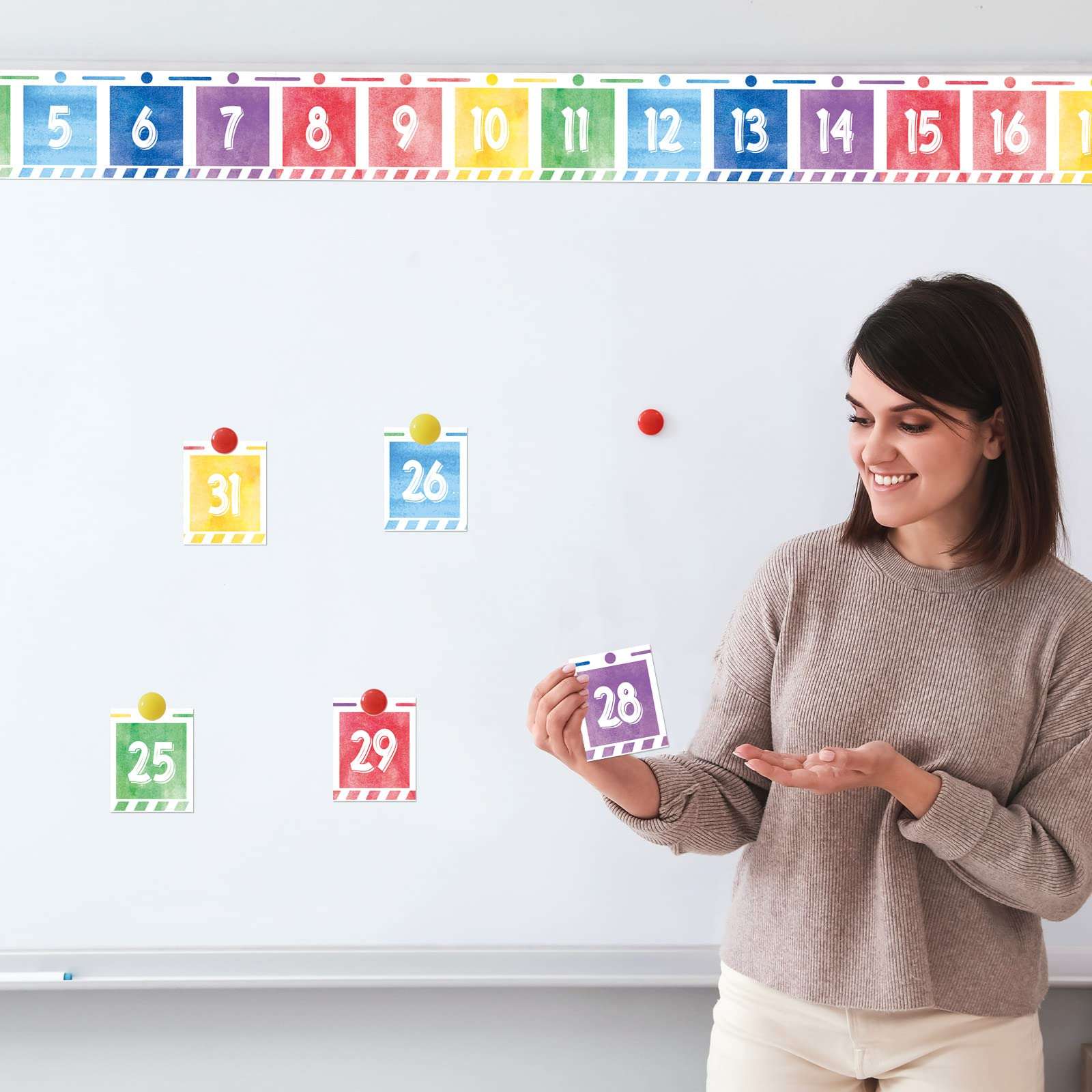 Gueevin Number Line Border - 49 Ft for Classroom - Math Chart with Wall Decor 6