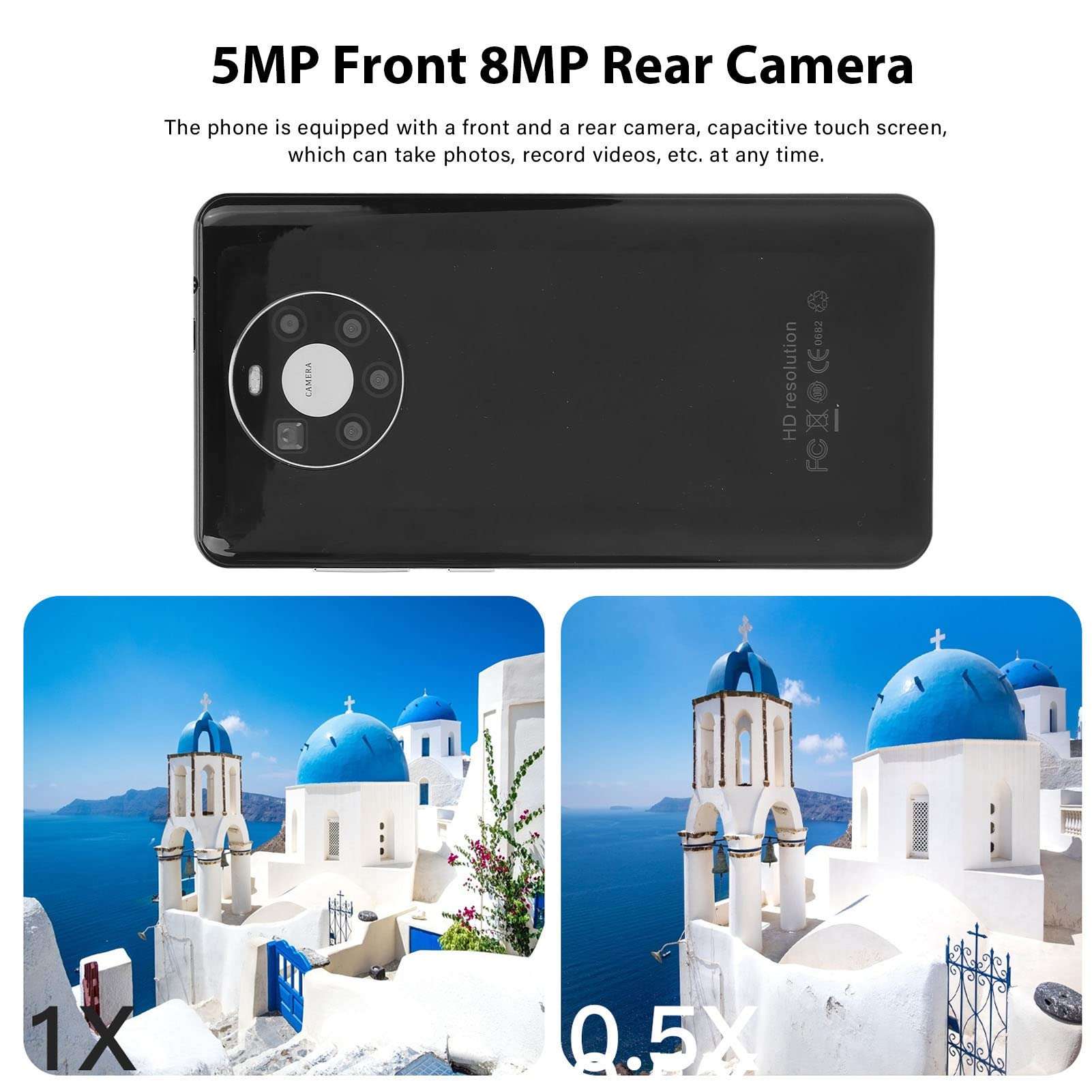 Smartphone, 5.5 Inch Smart Mobile Phone with 3 Card Slots, 2.4G 5G WiFi Smartphone for Android 11.0, 8 Core CPU 4800mAh Battery Cell Phone for Daily Life 5