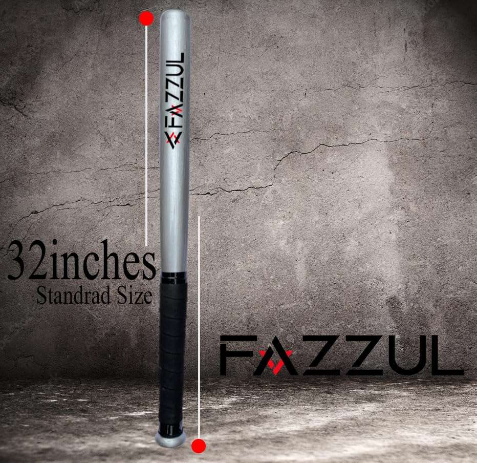 Baseball Bat Sturdy Natural Wood Baseball Bat with Strong Wood for Self-Defense (32 inch Long) Silver 3