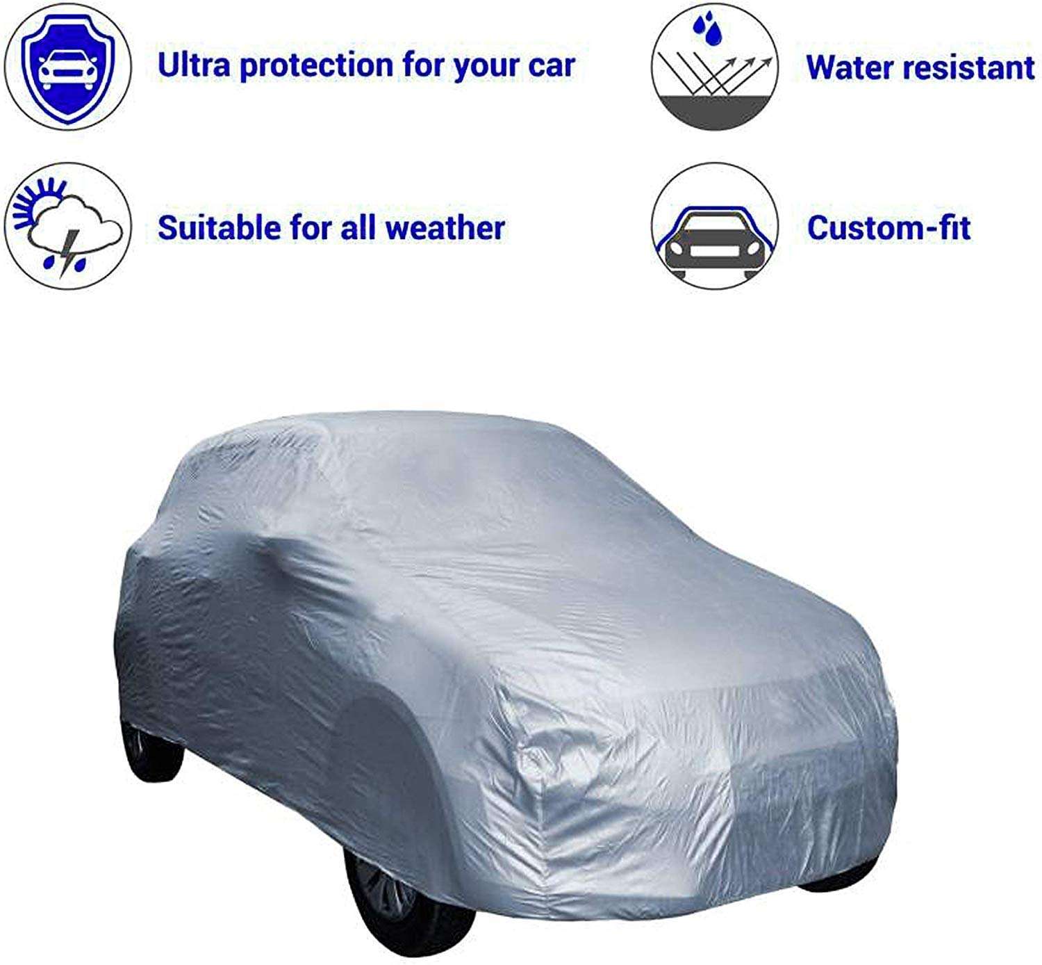NAVAM Brand - Car Body Cover Water Resistant for Hyundai i20 Active sx (Silver-Color) 2