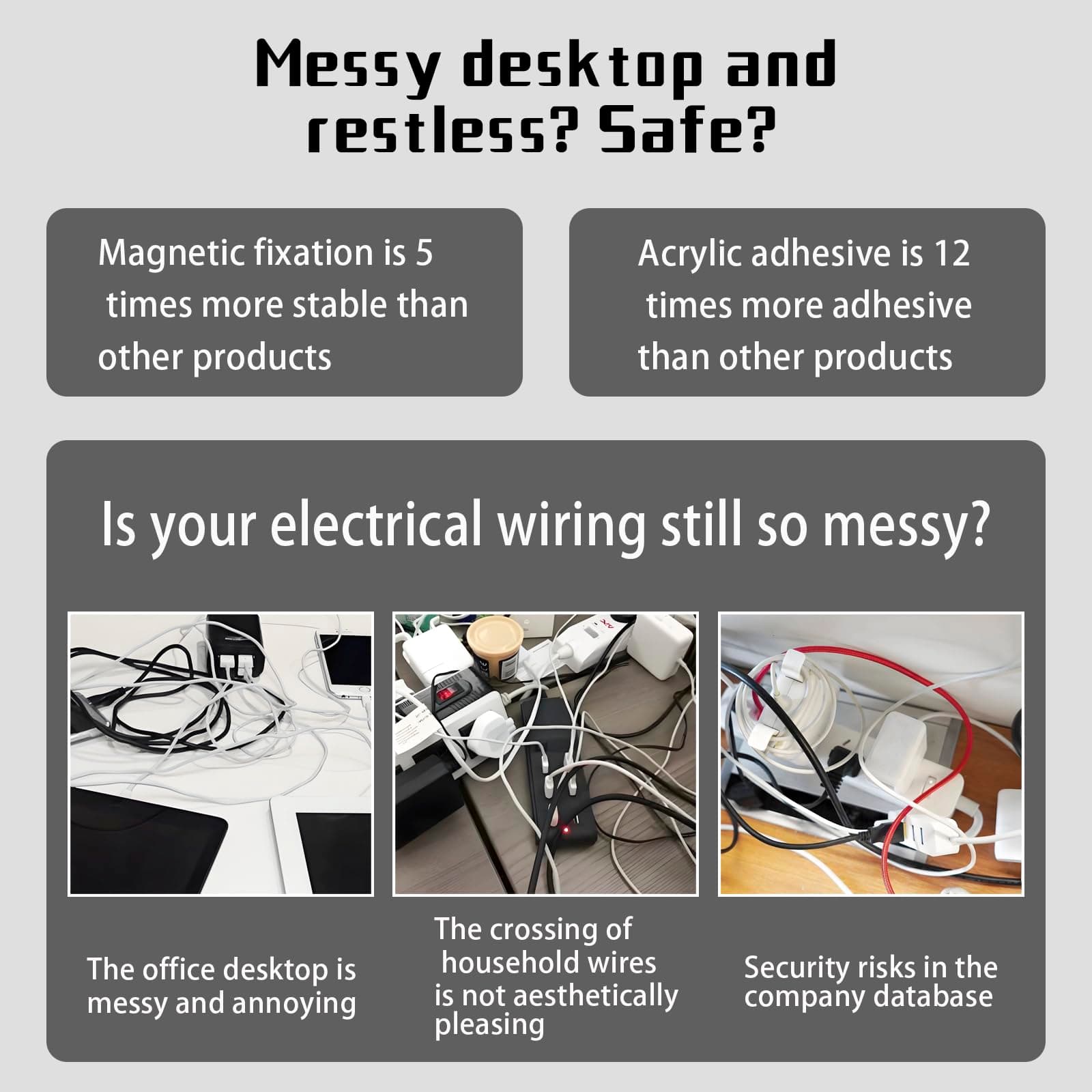 Yiaqa Magnetic Cable Organizer Set, 8 Pcs Easy Adhesion Desk & Wall Mount Holders for Mobile Phones and USB Cables, Perfect for Office, Kitchen, Car, and Bedside Use (Pink) 3