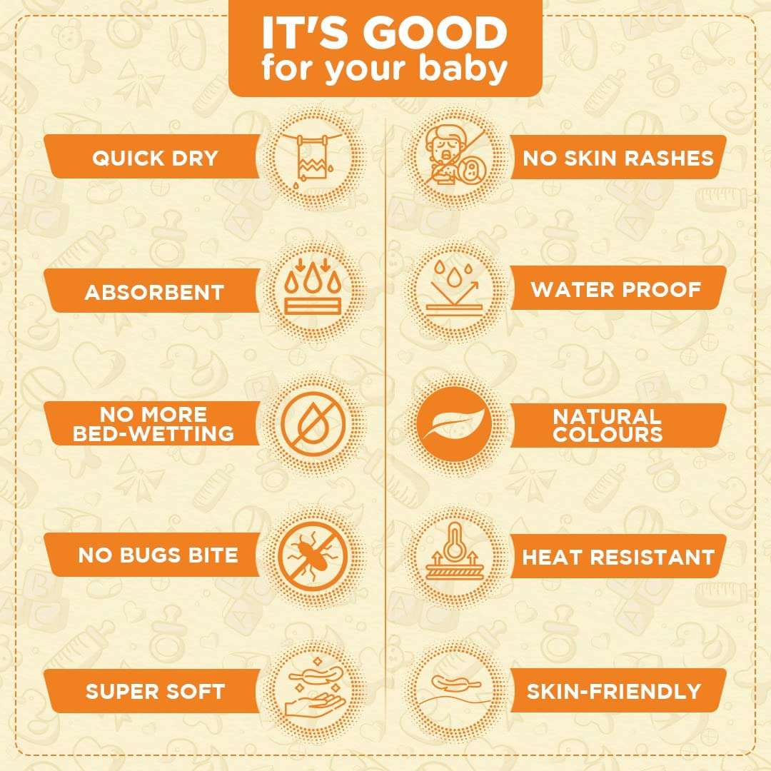 Bodycare Quick Dry Sheet for Baby, Bed Protector, Waterproof Pack of 2 6