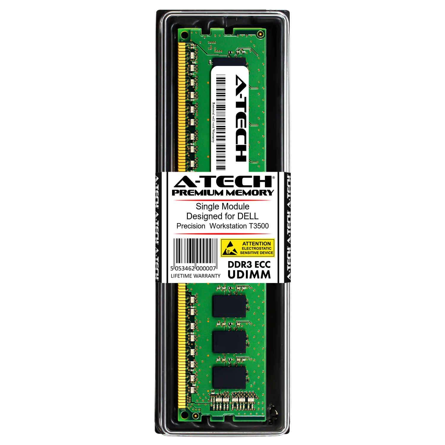 A-Tech 4GB for DELL Precision Workstation T3500 (1 x 4GB) PC3-12800 (DDR3-1600) ECC Unbuffered UDIMM 240-Pin 1Rx8 1.35V Server Memory RAM 2