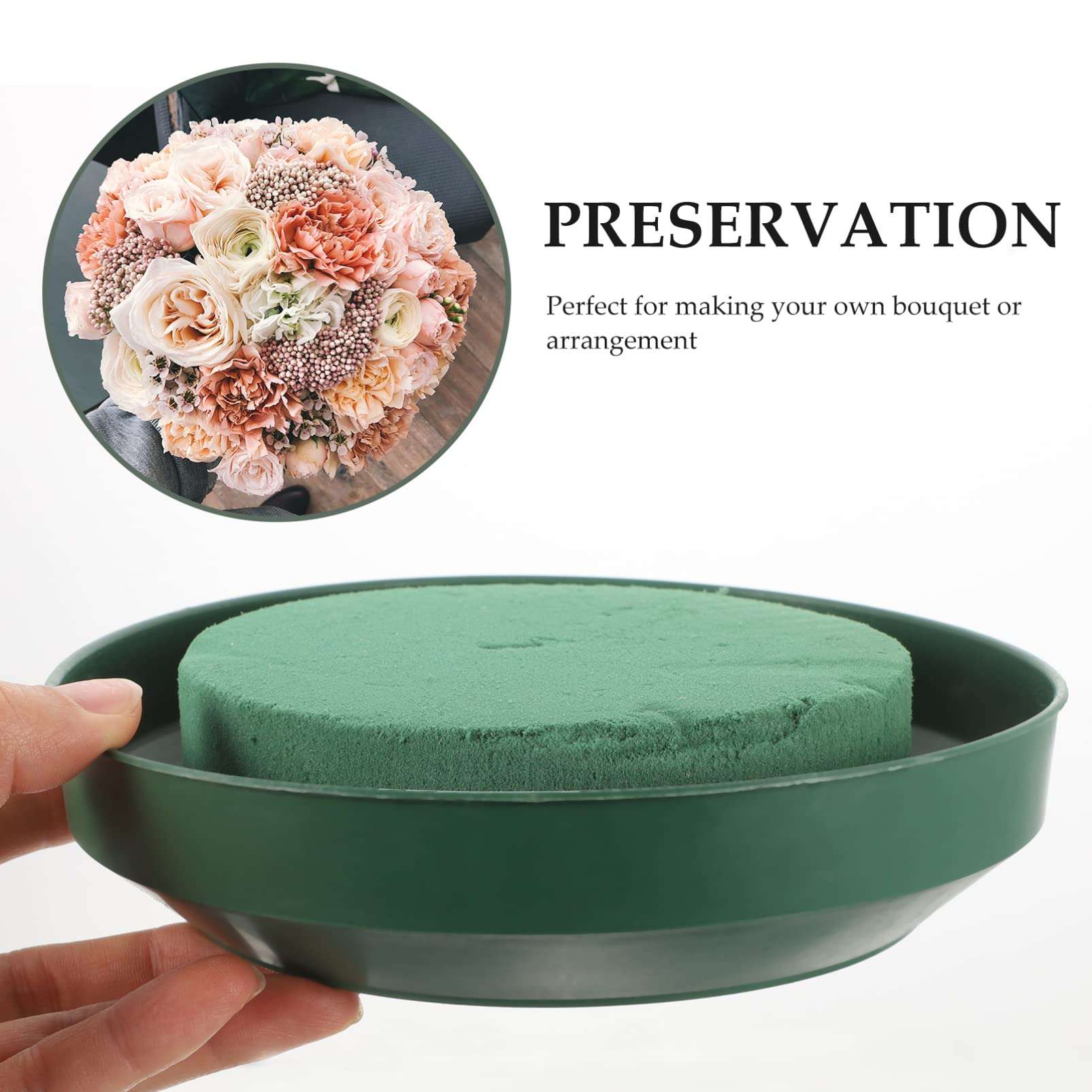 Floral Foam Blocks 10pcs Round Floral Foam with Bowl for Flower Arrangements Supplies and Wedding Aisle Flowers Party Decoration Flower Mud Plate 5
