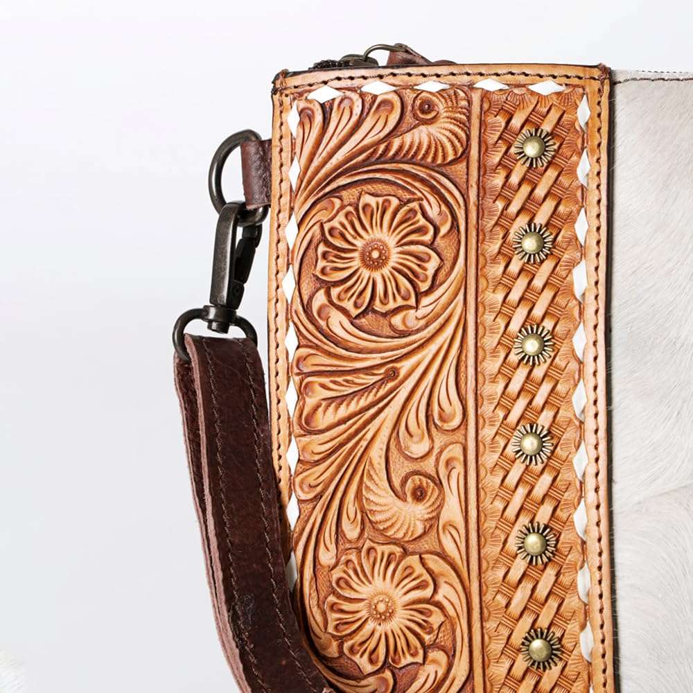 American Darling Beautifully Hand Tooled Hair-On Genuine Leather women bag western handbag purse 5