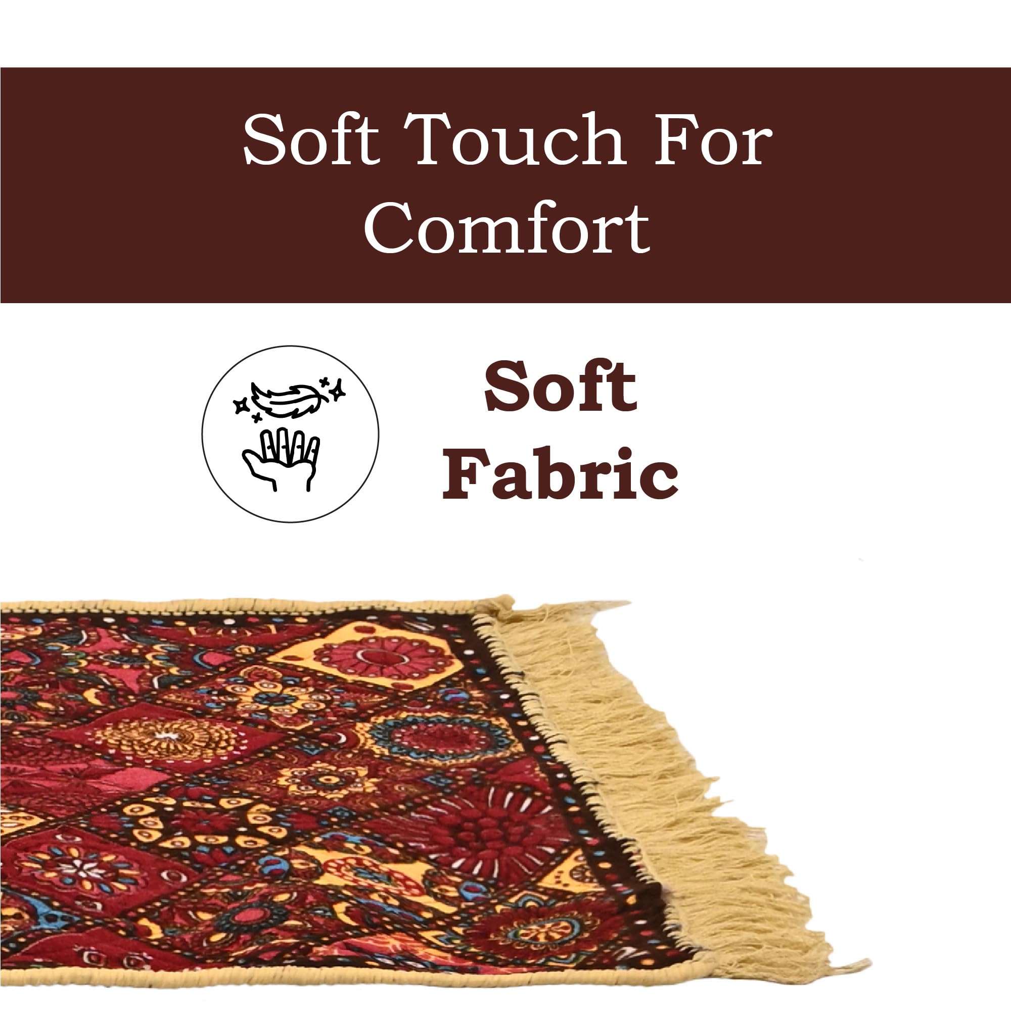 Kuber Industries 2x6 Feet Shaneel Bed Side Runner For Kitchen | Easy To Clean & Multipurpose Runner For Home, Bedroom & Living Room | Rangoli Print - Multi Colour 6