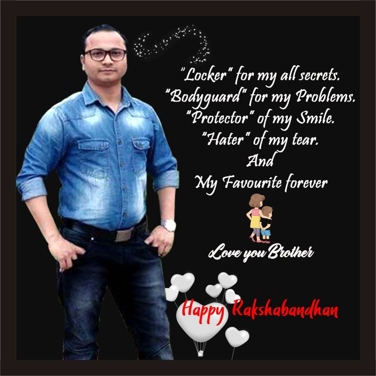 Express-O-Board Personalised Rakshabandhan Gift Photo Frame for Brother (12 In x 12 In) 1