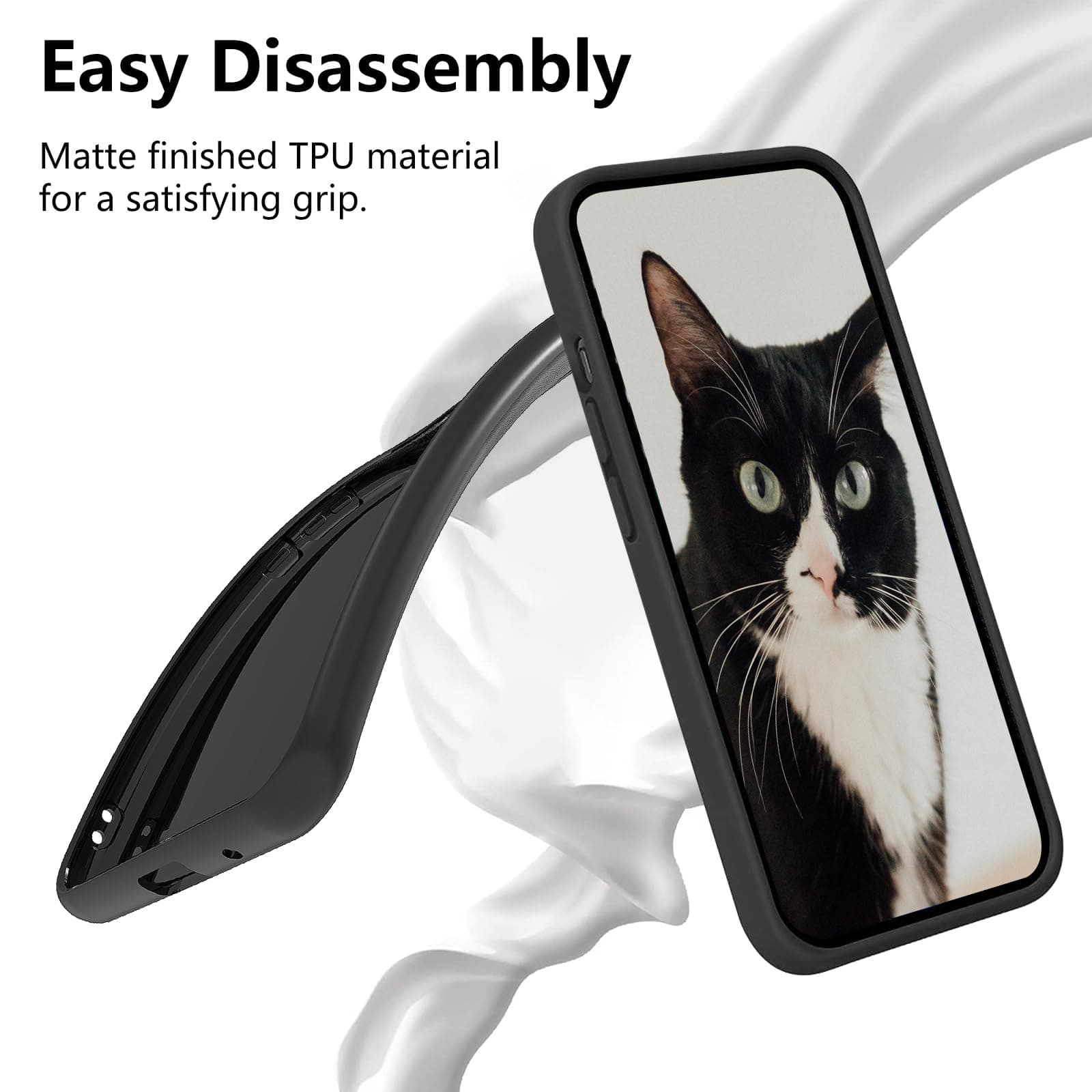 DHYYDSQZ for BLU View 5 Pro Phone Case for BLU View 5 Pro B170D with Cute Art Cat Design Slim Shockproof Soft TPU Silicone Cover [Square Edges] [Camera Protection] Case for BLU View 5 Pro 6.75" 2024 6