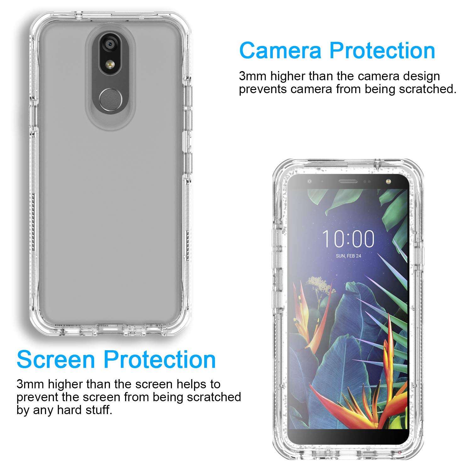 Leptech Case for LG K40 LMX420, Transparent Series Designed for LG K12 Plus Case, LG X4 2019 Case, LG Solo LTE Case, LG Harmony 3 Case with Screen Protector (Clear) 3