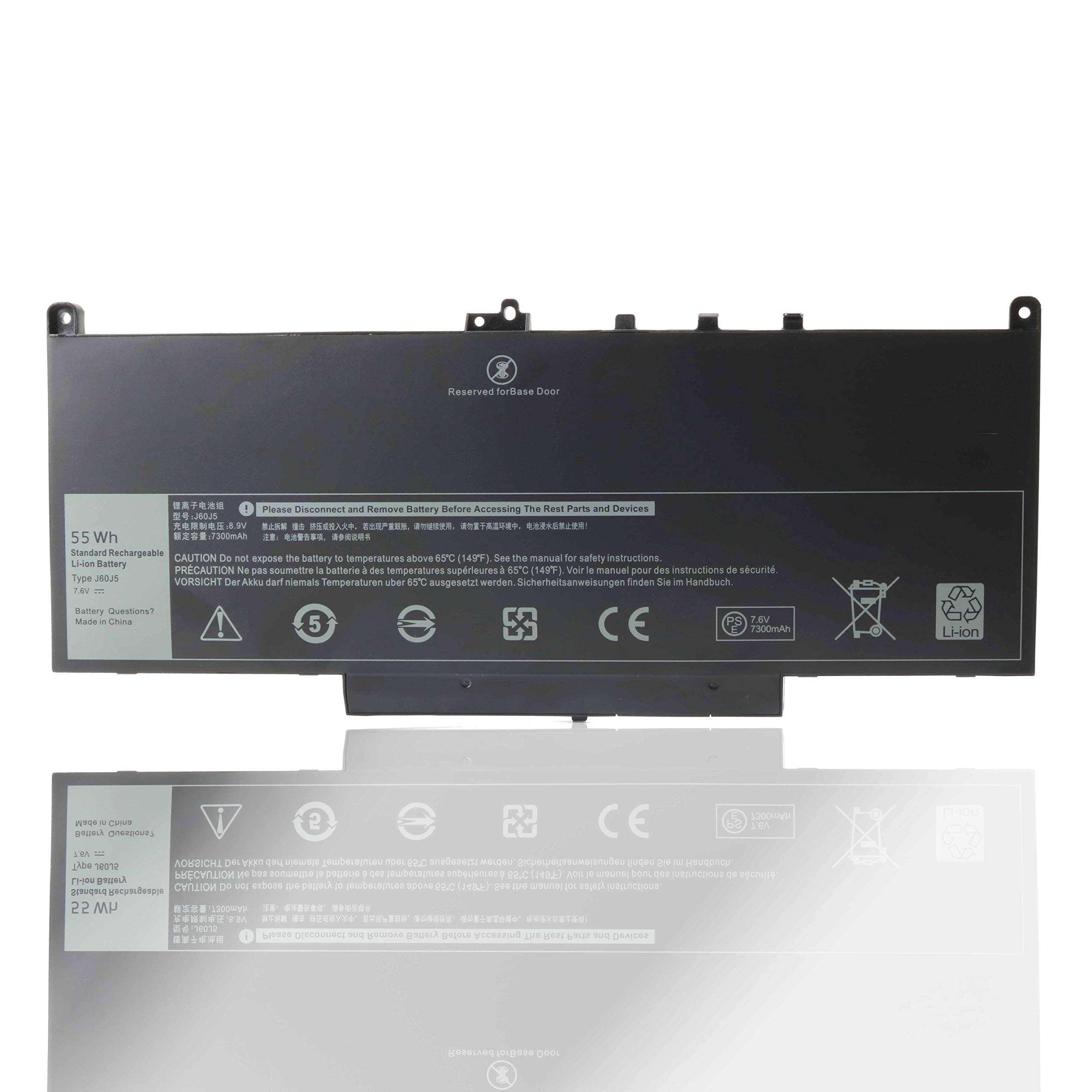 J60J5 Laptop Battery 7.6V 55WH Replacement for DELL Latitude 7270 7470 E7270 E7470 UltraBook Business Laptop Notebook P26S001 P61G001 MC34Y R1V85 451-BBSX 451-BBSY 242WD 1W2Y2 GG4FM 1