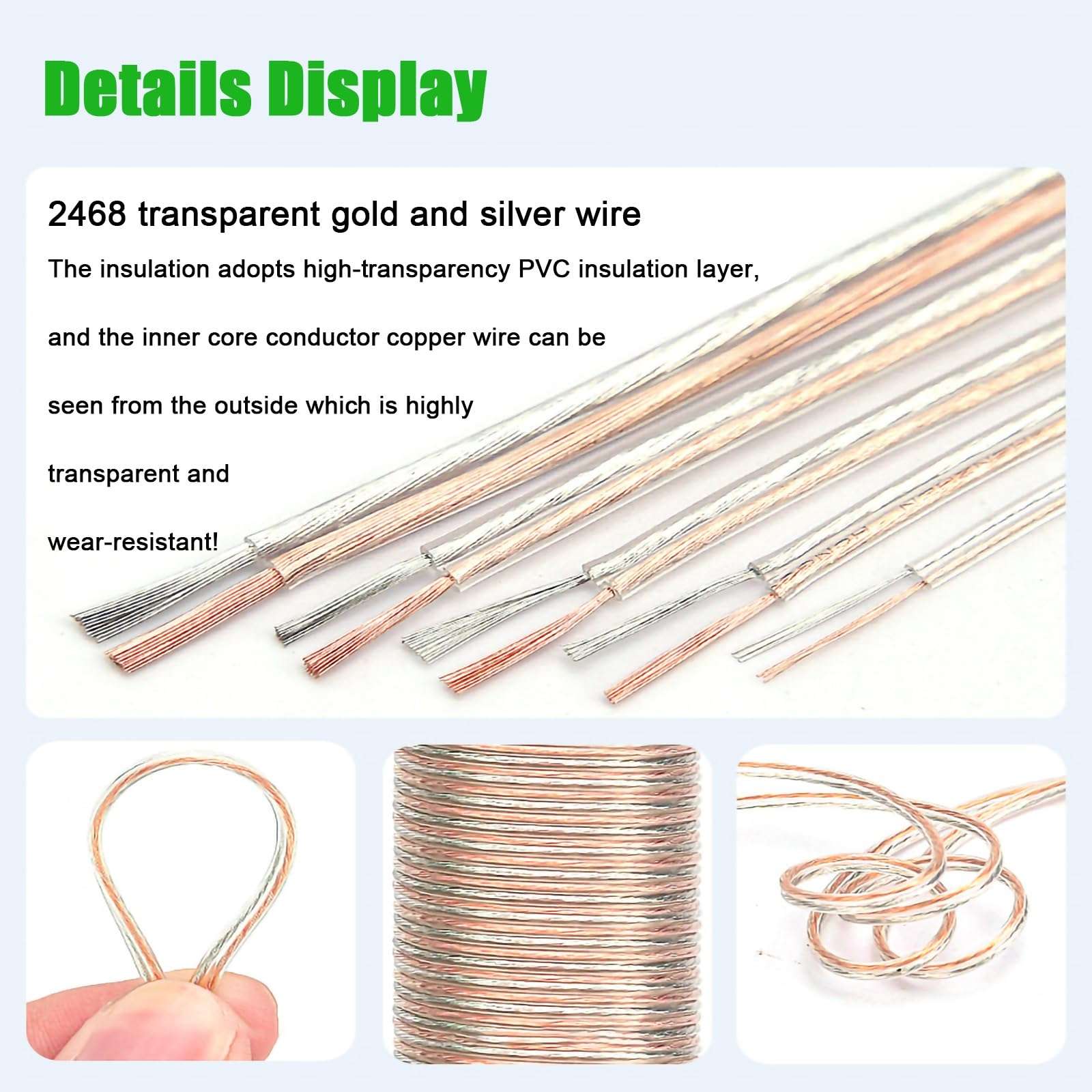 30~26 AWG Electrical Wire Tinned Copper Copper Conductor Wire 30~26 Gauge LED Neon Wire 30 Ft Whole VolumePVC Transparent Cable for Applicable to Smart Home Electronic Devices(30ft 26AWG-2P) 6