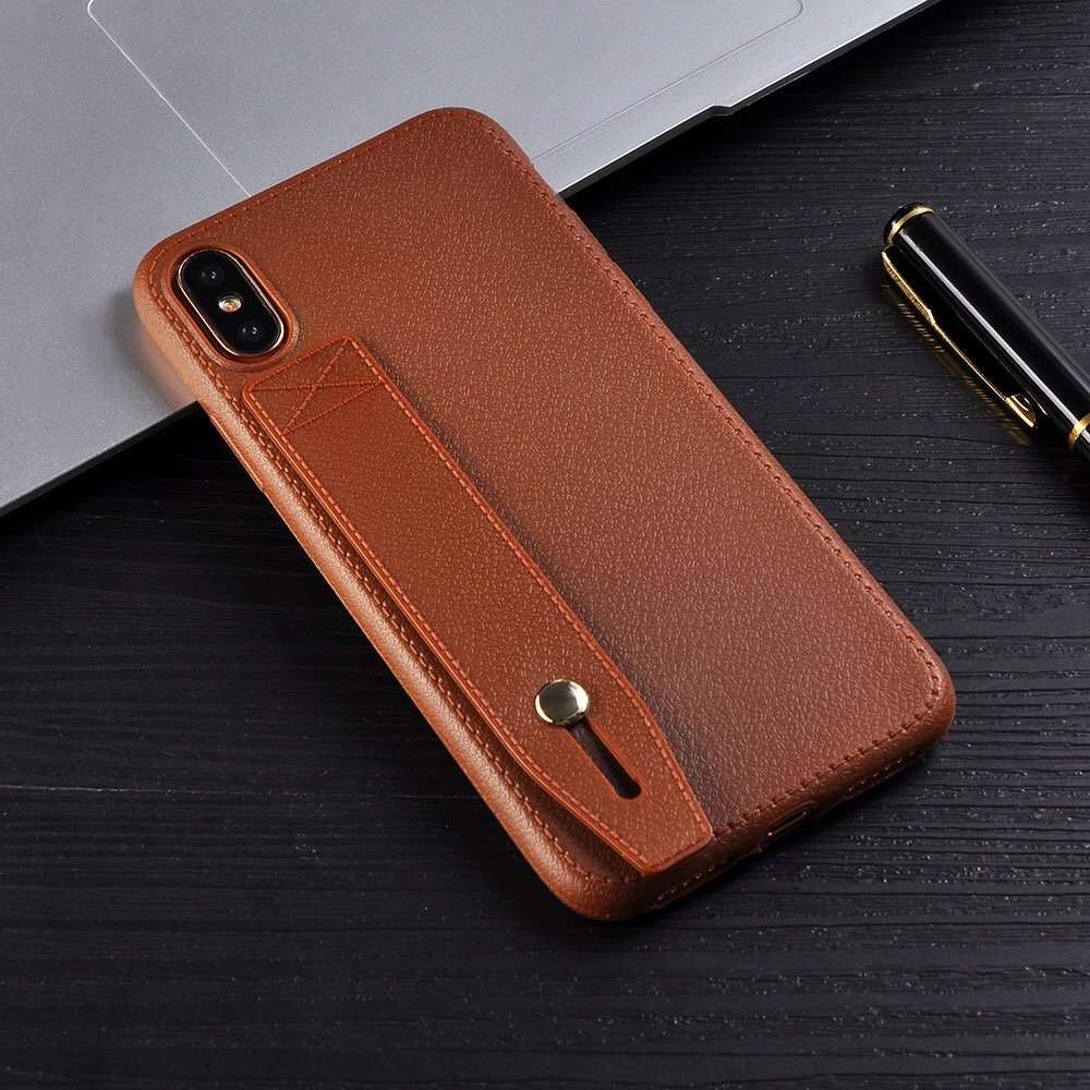 Leather for iPhone X Mobile Case, for Apple iPhone X Leather Case Cover, Phone Cover Lightweight Premium PU Leather (Brown) 2