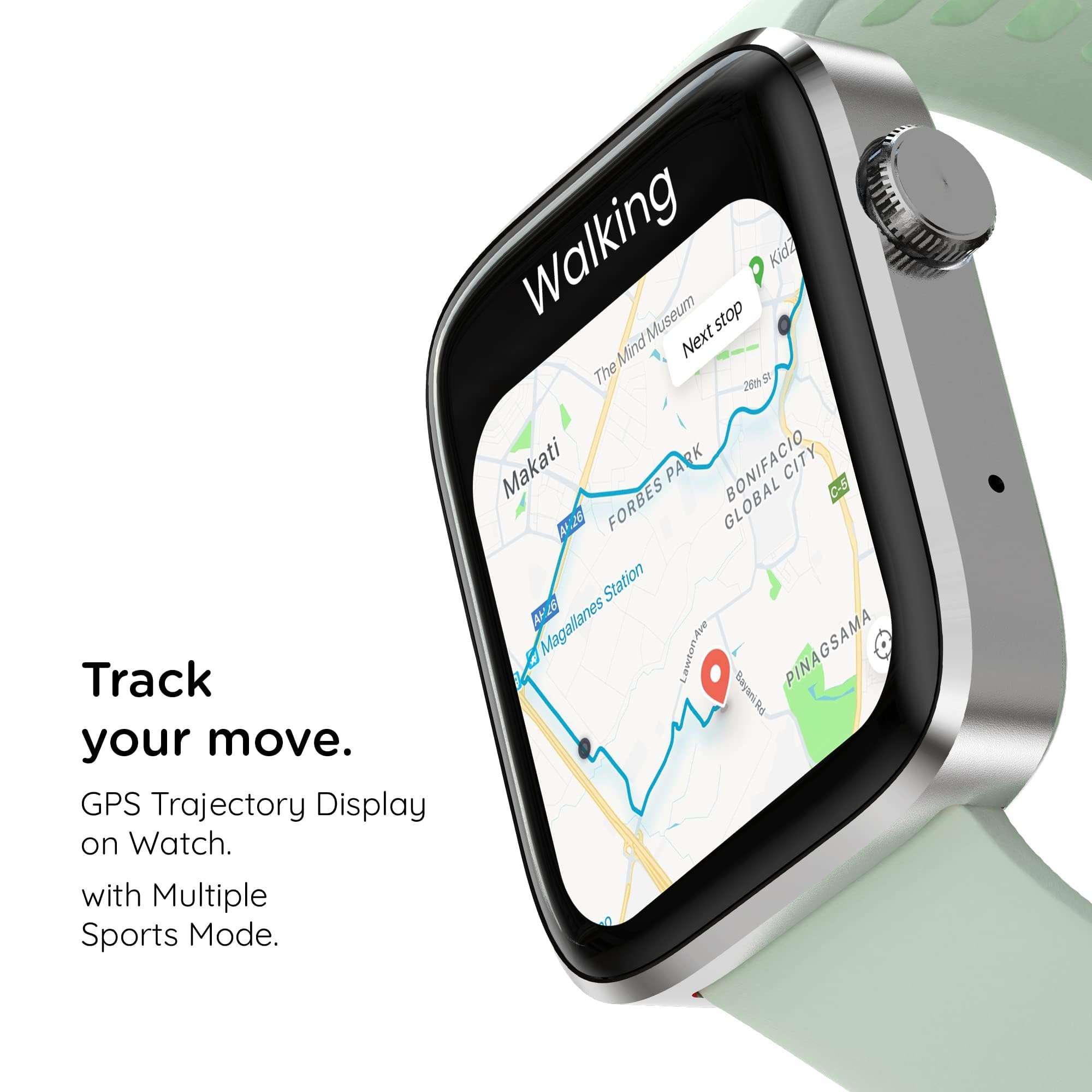 Pebble Newly Launched Cosmos Prime Bluetooth Calling Smart Watch,Largest 1.91" Bezel-Less Edge-to-Edge Display,600 Nits Brightness, Sleek Metallic Body, Wireless Charging, Health Suite (Mint Green) 5