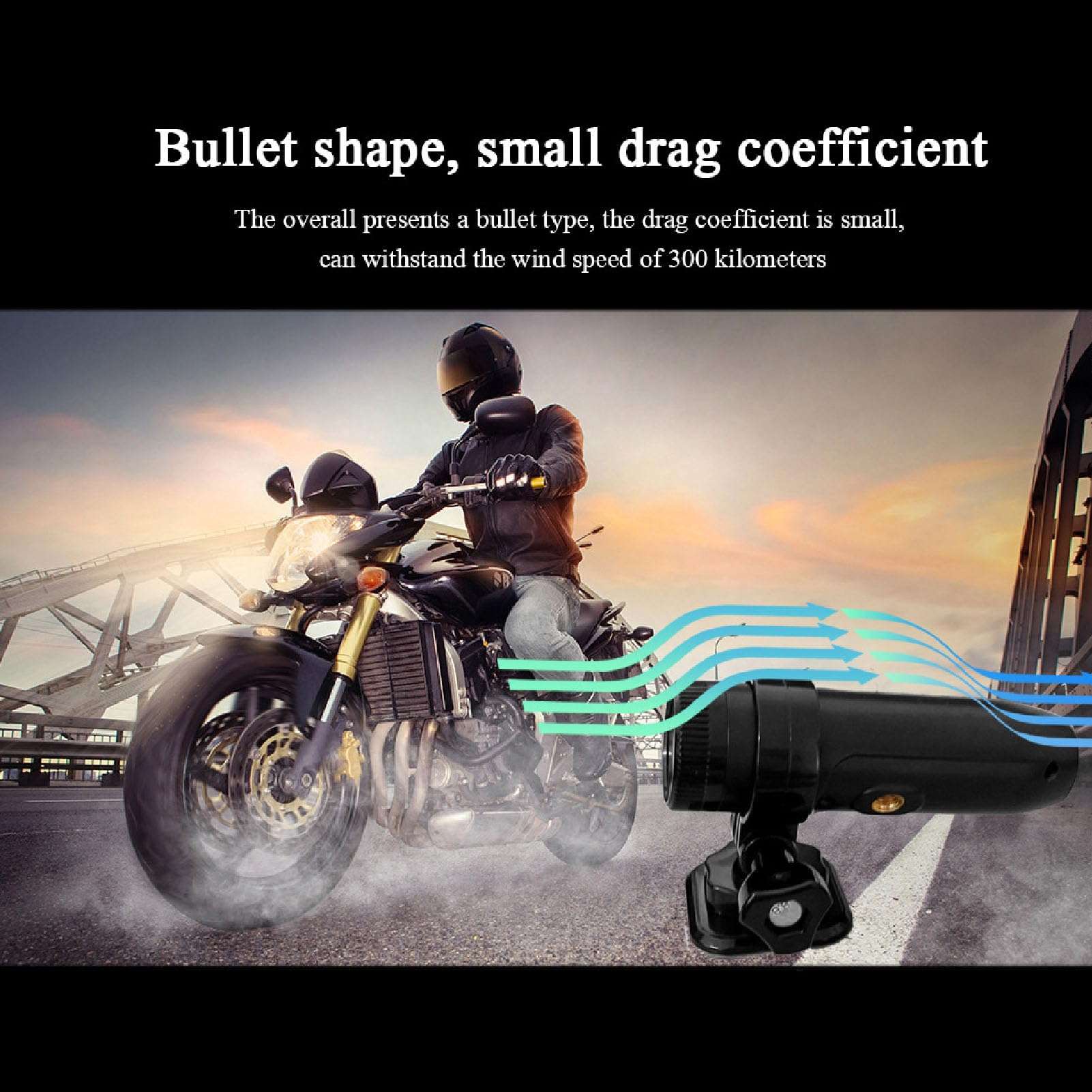 Bike Motorcycle Helmet Camera, 960P Sports Action Camera 170° Wide Angle Motorcycle Video DV Camcorder, Bike Video Recorder with Loop Recording 6