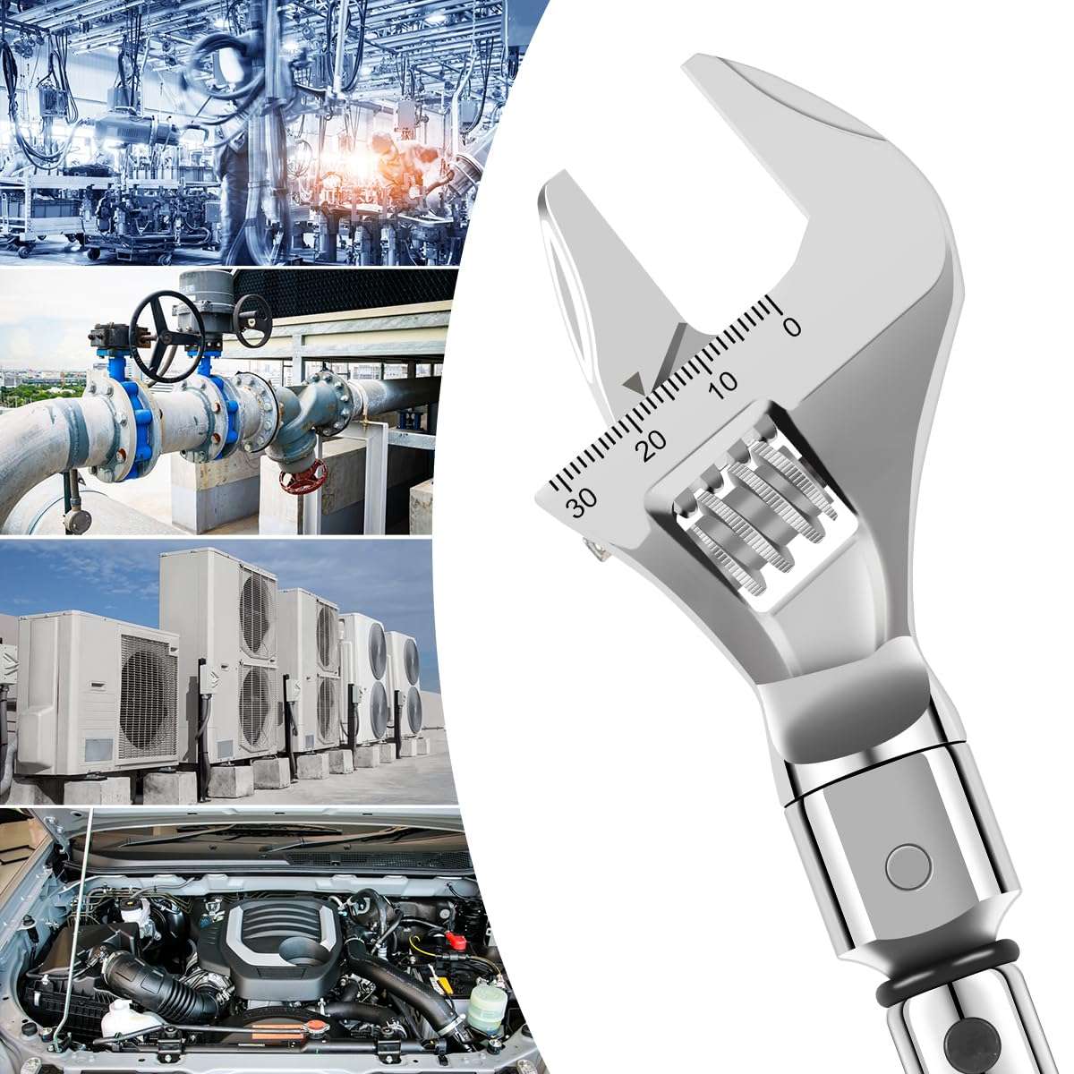 Kandishiex Digital Adjustable Torque Wrench 5-25 NM, 30mm Open-End Steel Torque Wrench, 9×12mm Interchangeable Head, Precision Hand Tool for Car Repair, Bicycle Maintenance, and Spanner Applications 5