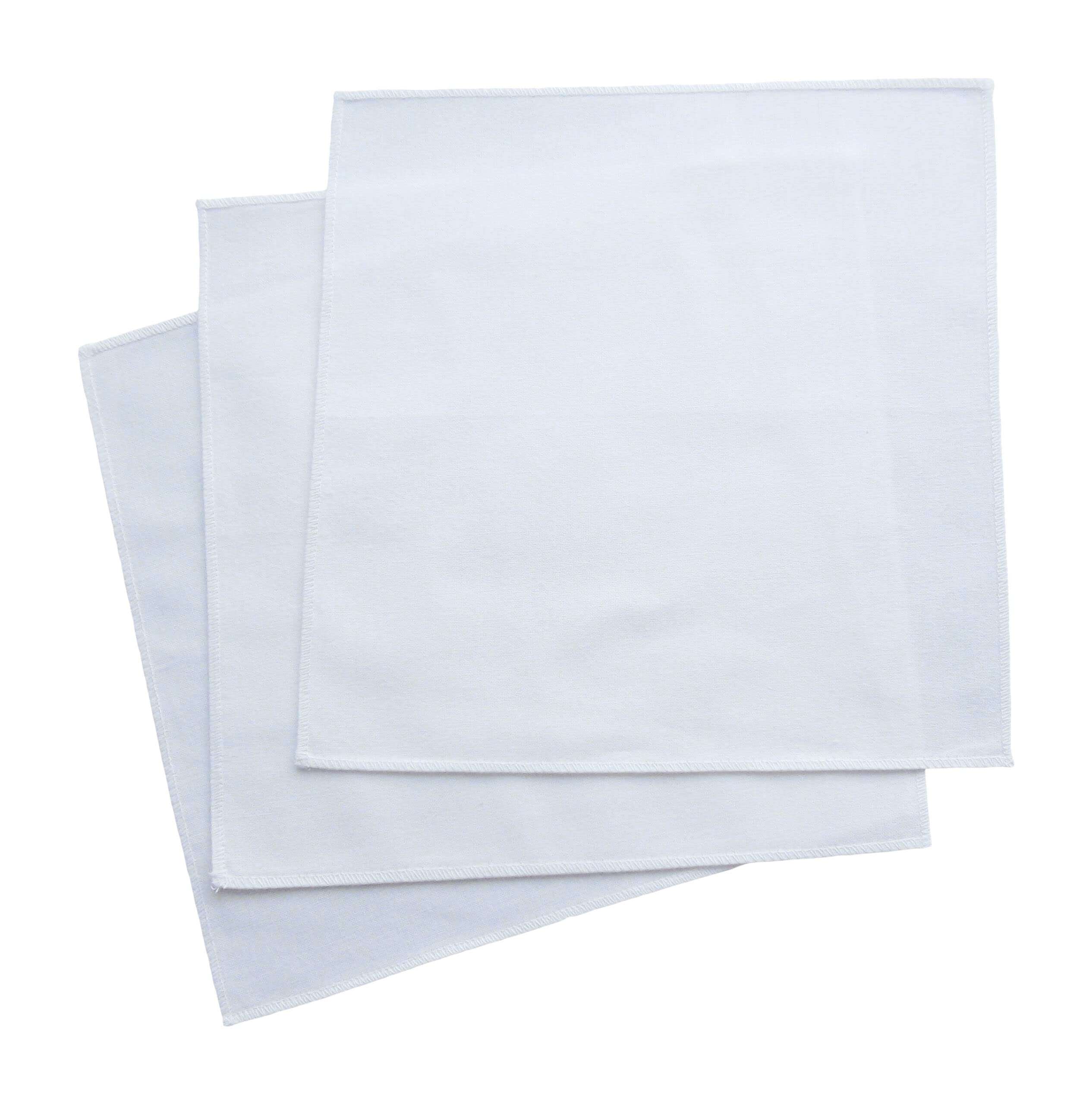The Organic Handkerchiefs Company Medium Set of Organic Cotton Hankies, White