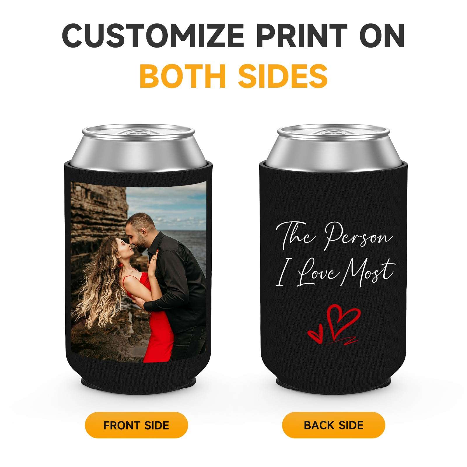 100Pcs Custom Can Cooler Sleeves Bulk for Beer Soda Cans & Bottles, Personalized Neoprene Drink Holder With Photo Text Logo for Birthday, Weddings, Parties, Anniversary Decorations 5