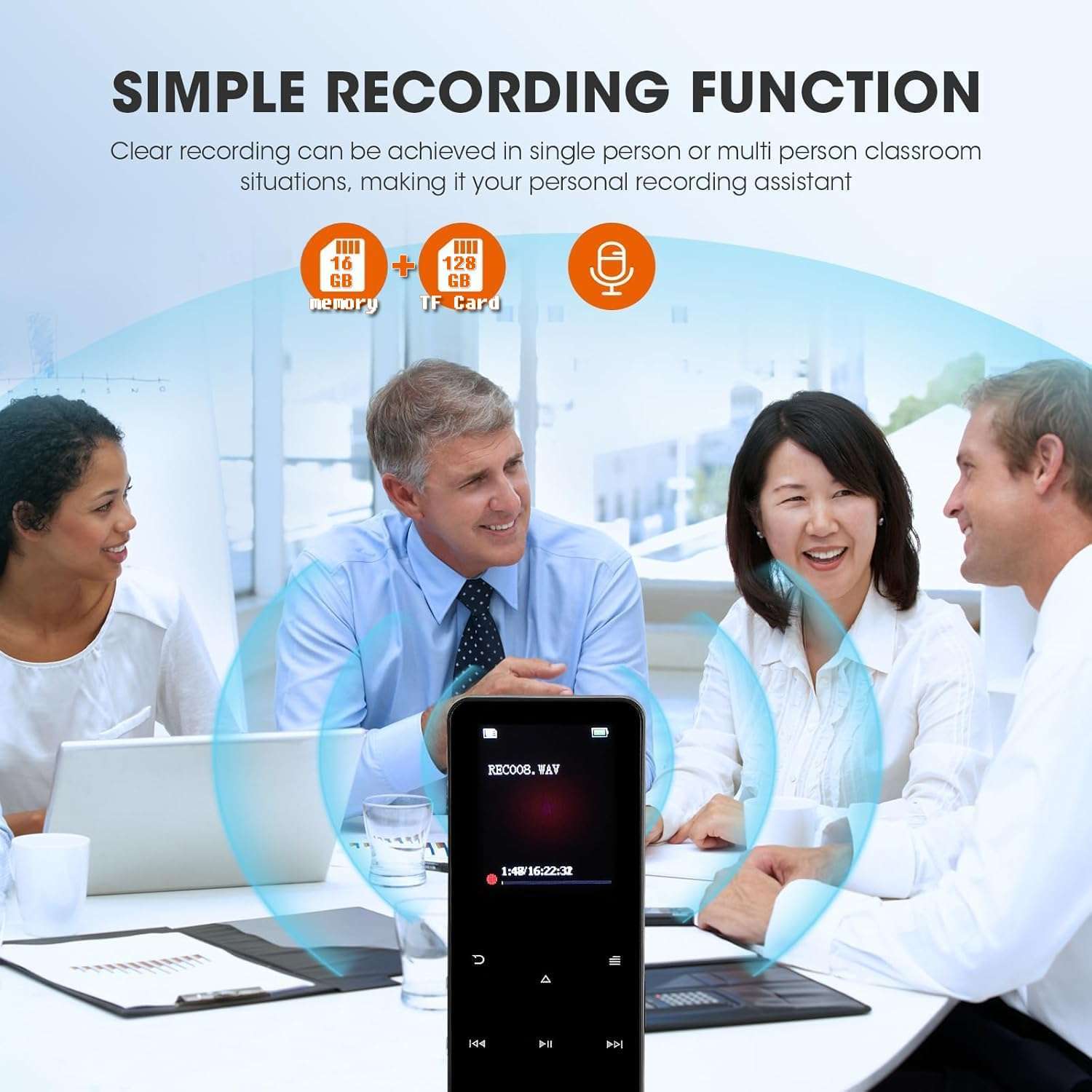 144GB MP3 Player with Bluetooth 5.2, Music Player with Built-in Speaker/FM Radio/Voice Recorder/E-Book Reader, Lossless Sound Multifunctional Mini Design Ideal for Sport Running (Earphones Included) 5