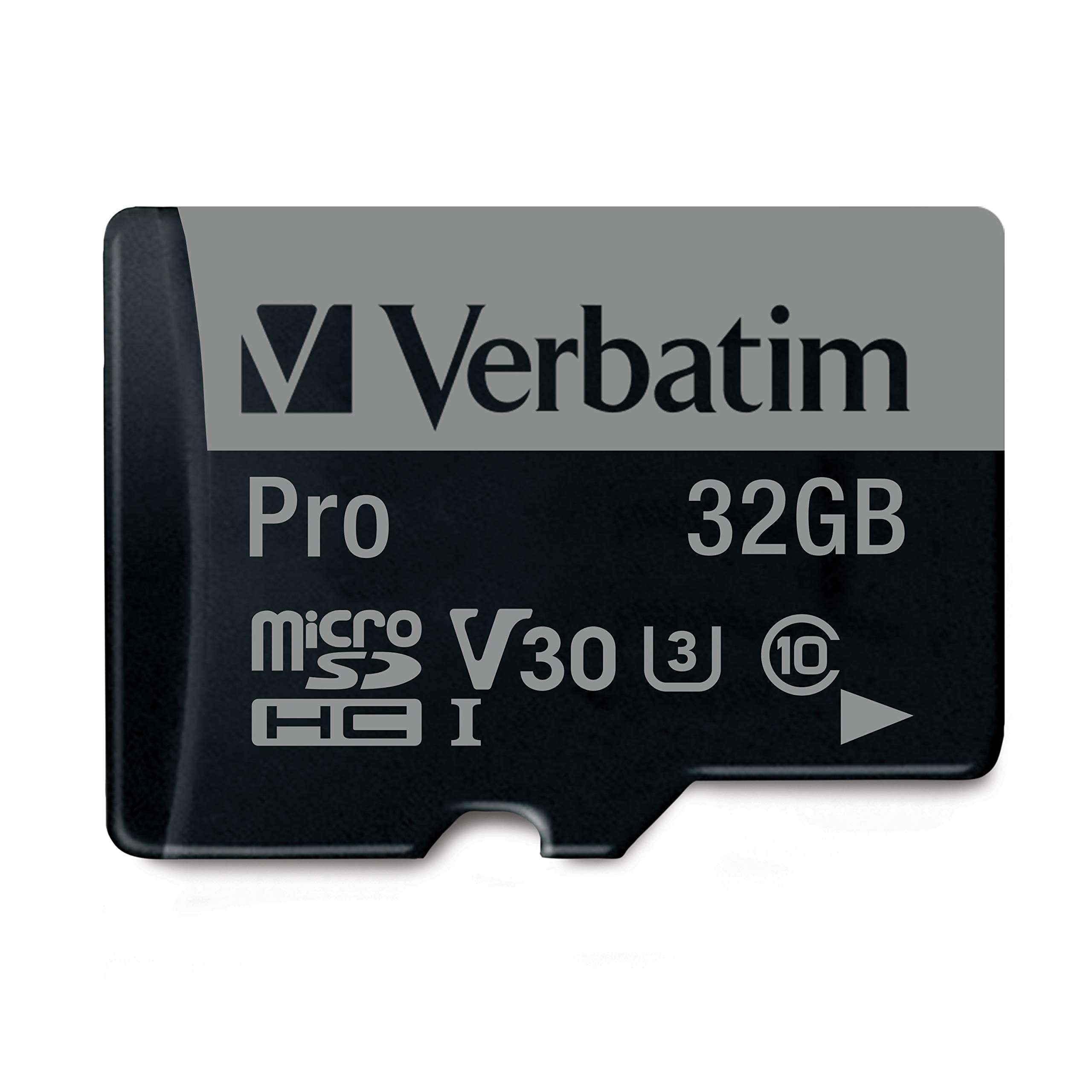 Verbatim 32GB Pro 600X microSDHC Memory Card with Adapter, UHS-I U3 Class 10 1