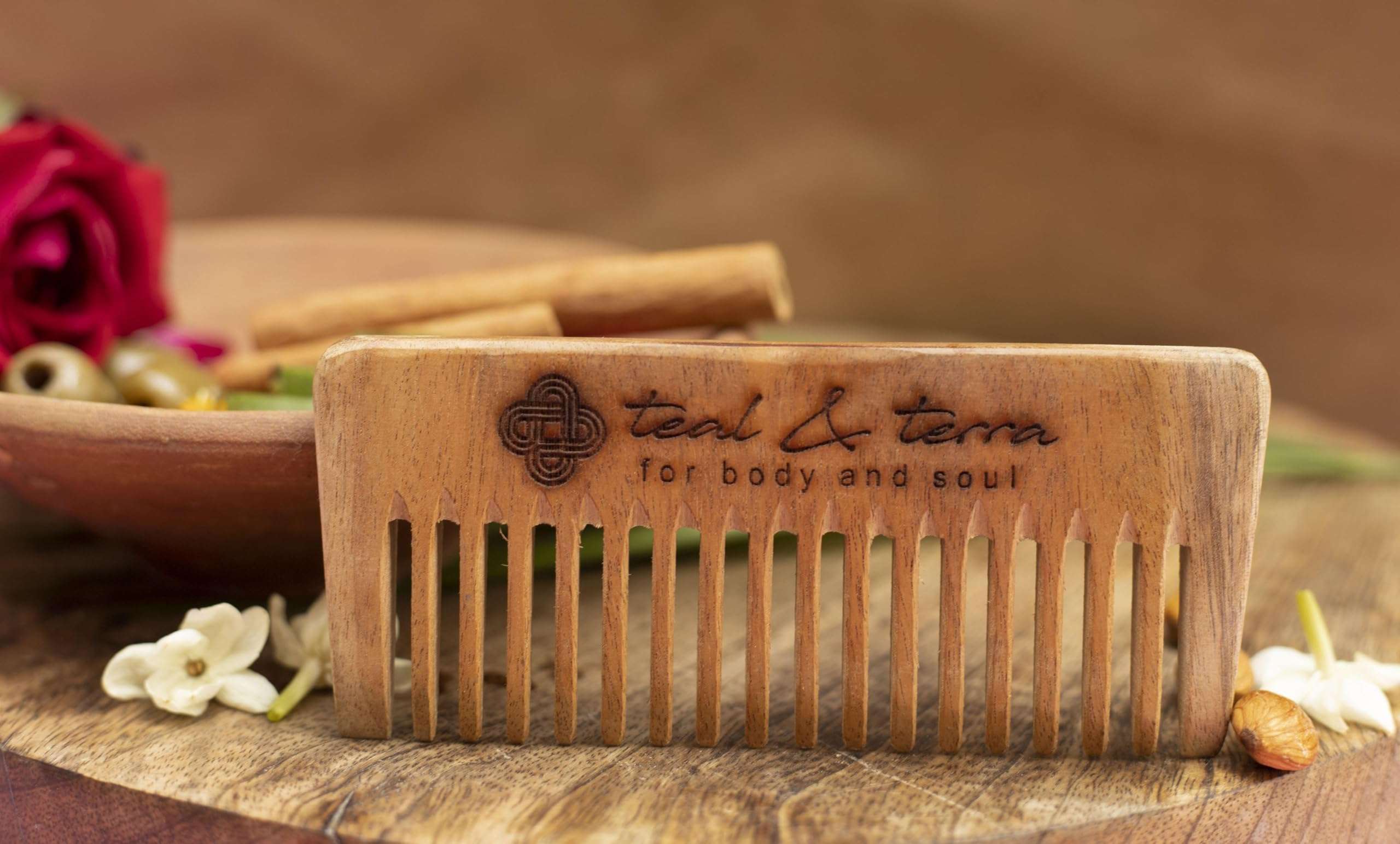 Organic Neem wooden comb for hair growth | Neem wood kangi hair comb for women & men | Handmade Wooden hair bamboo comb - Premium Kachi neem comb for hair growth 4