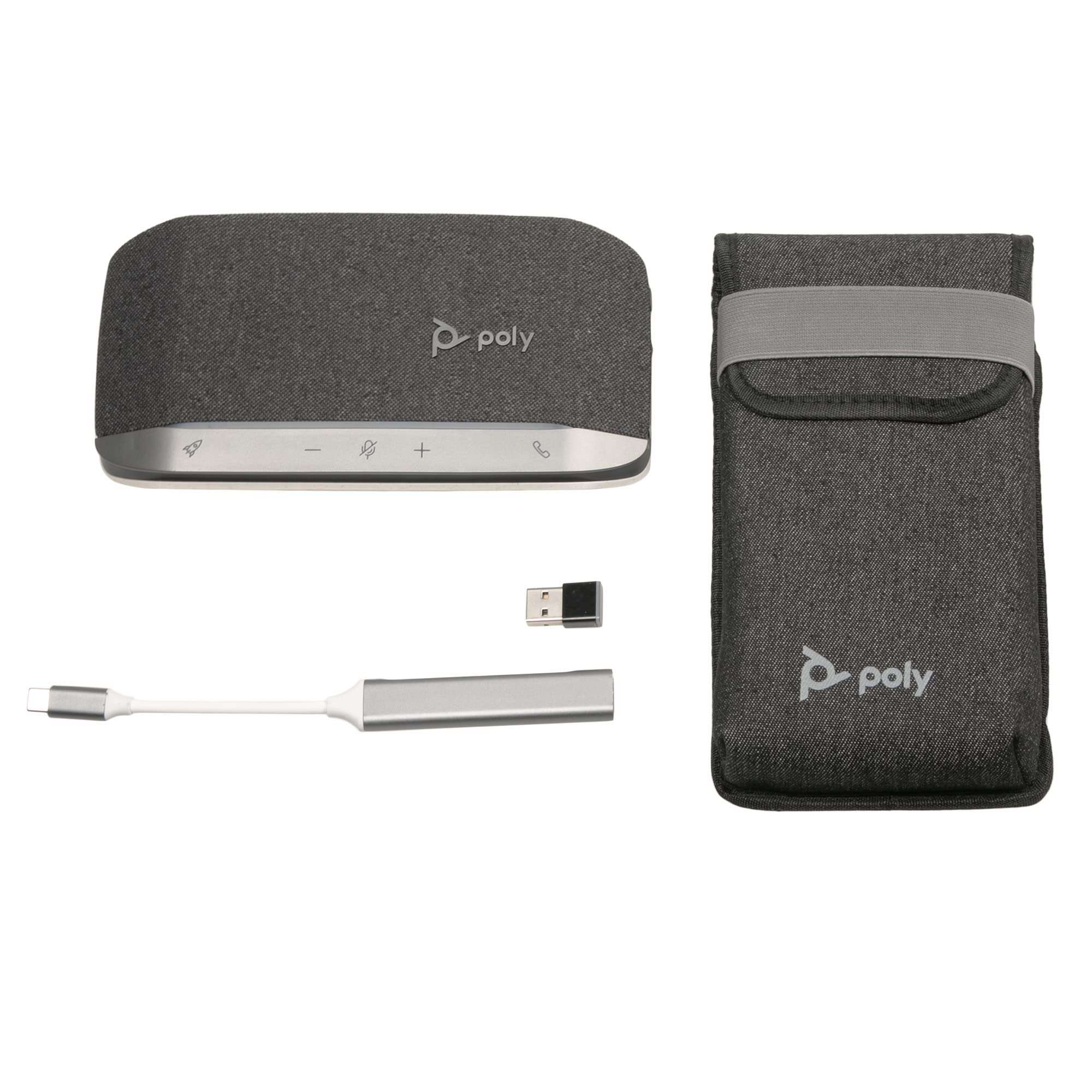 ITSPWR Bundle Poly® Sync 20+Speakerphone and USB Type-C 4 Port Hub, Portable Bluetooth Speakerphone with USB-A Bluetooth Adapter 3