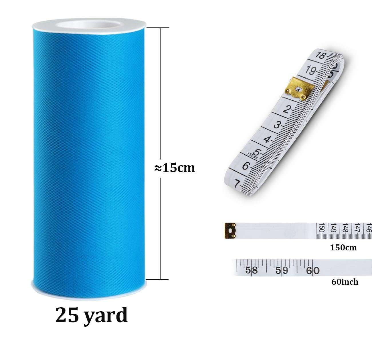 9 Tulle Rolls Rainbow Tulle Colors Roll Fabric Spool 6'' by 25 Yard Spool for Wedding Tutu and Table Skirt Decoration 2