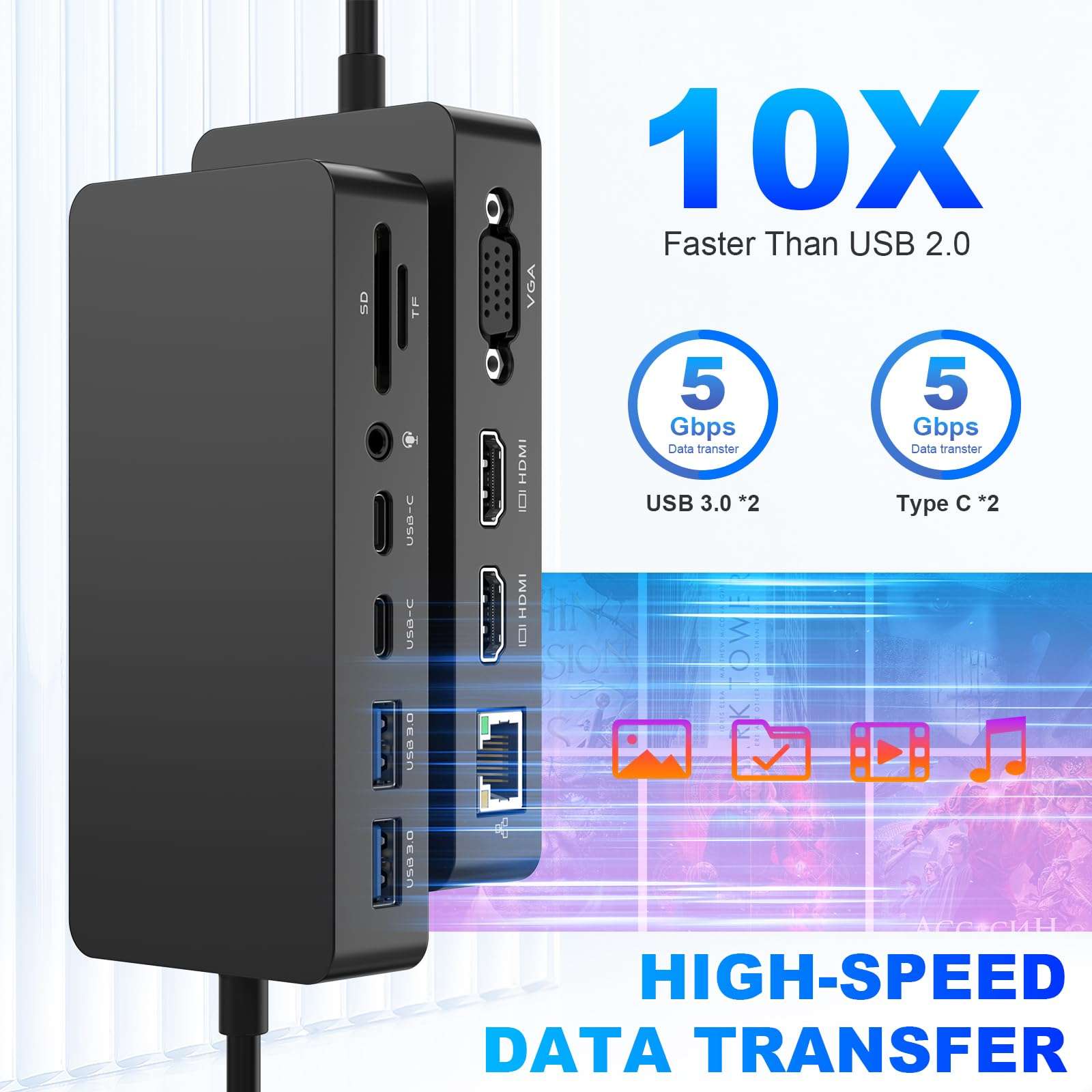 Microsoft Surface Thunderbolt 4 Dock with 100W Power Supply - 12 in 1 Surface Pro Docking Station with Dual HDMI+VGA for Surface Pro 11/10/9/8/X/7+,Surface Laptop, Surface Go - 2 Year Warranty 6