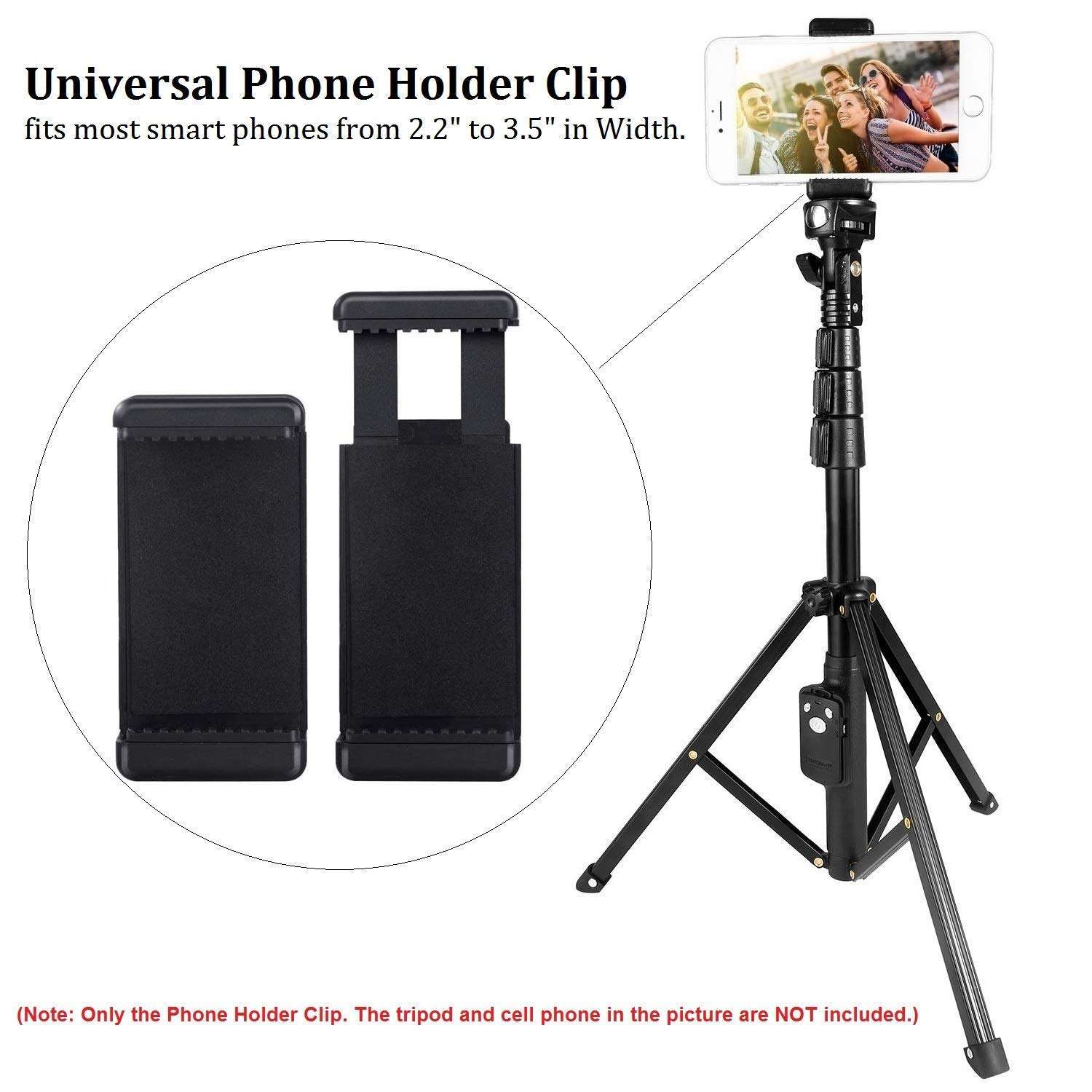 Systums Universal Monopod Holder Clip for Mobile Camera Holder and Tripod Mount Holder- Black 2