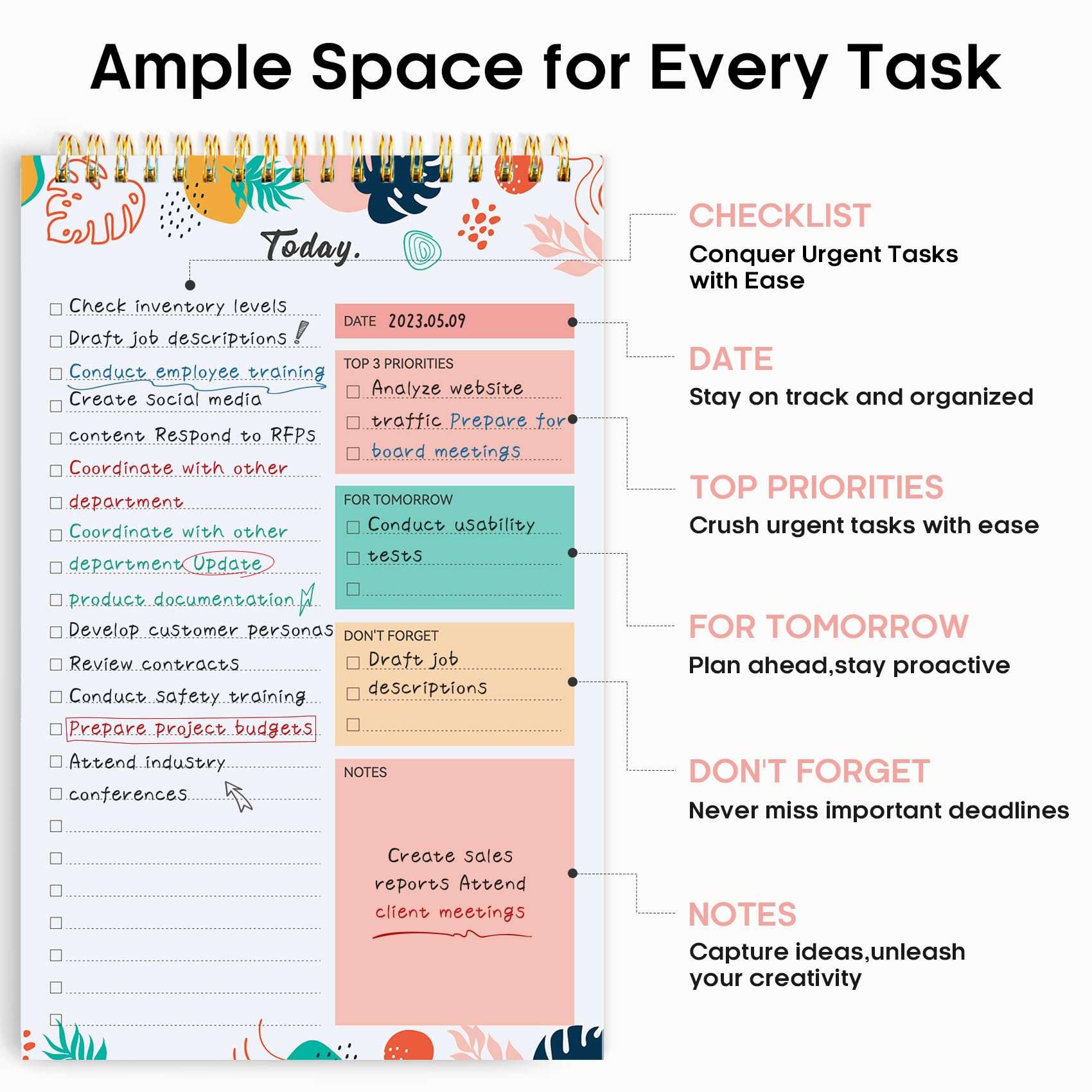 To Do List Pad - To Do List Notebook and Planner 2025-2026, Academic Year Weekly and Monthly Calender Planner 3
