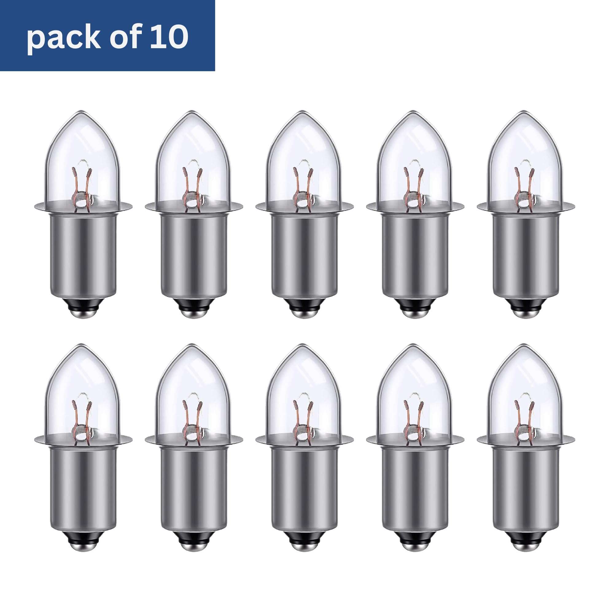 TBE LIGHTING Replacement 18V Xenon Flashlight Bulbs, Pack of 10 Energy Flashlight Bulbs Compatible with 18 Volt Cordless Work Lights and 18v Flashlights 3