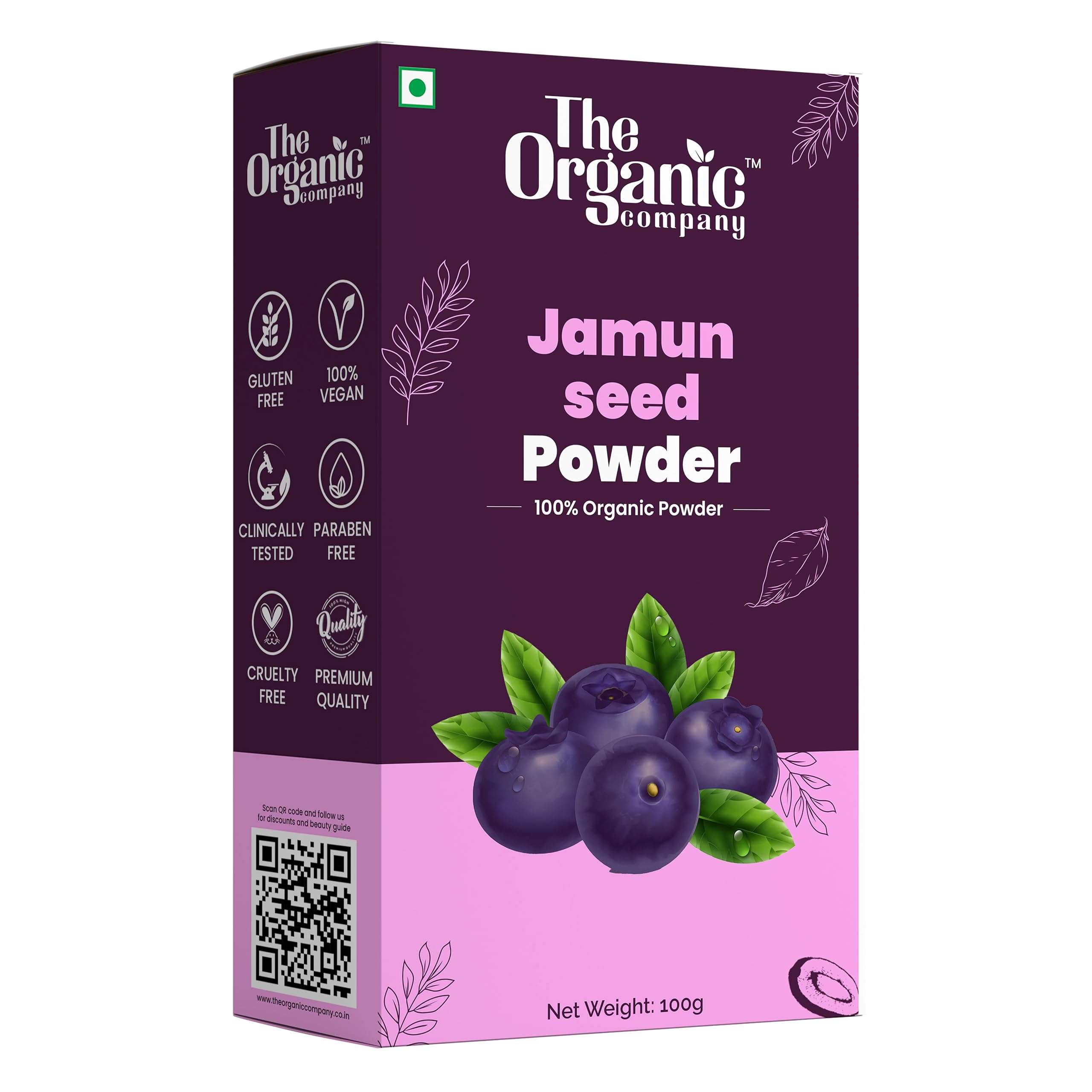 Blackberry Seeds Powder | Jamun Seeds | Java Plum | Jamun Berries For Skin Care(Face Mask, Evens Skin Tone), Heart, Diabetes, Weight Loss and Immunity Booster, Good for Diabetes Control 1