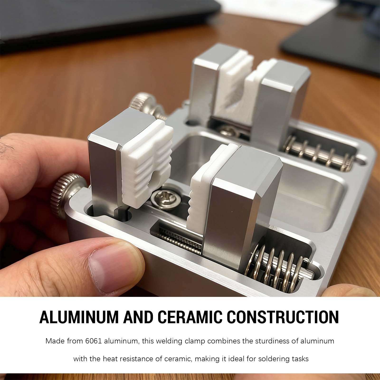 Heavy-Duty Aluminum Welding Clamp for Soldering Station - Temperature-Resistant Jaw, Circuit Board and Soldering Wire Clamp, Adjustable Fixture Bracket, DIY Soldering Aid Tool 5