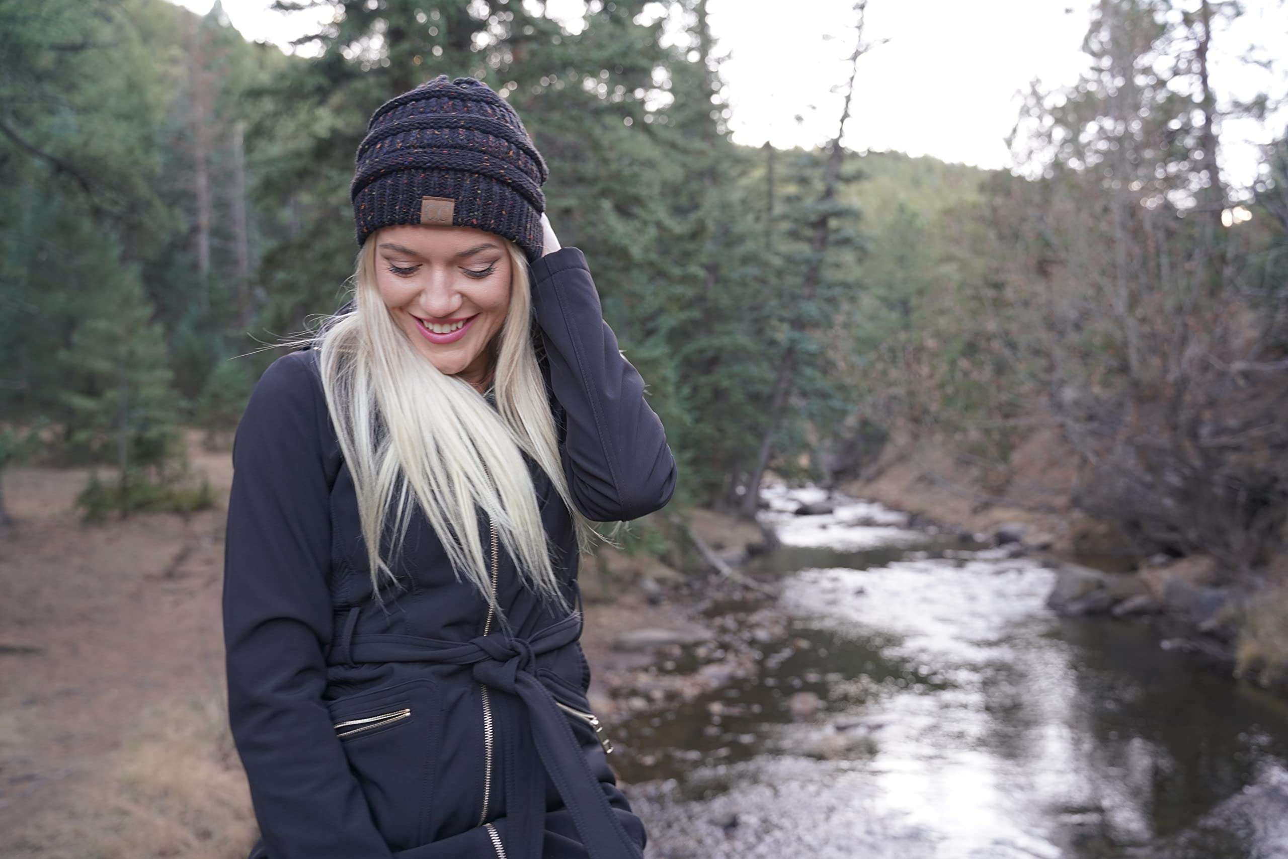 Funky Junque Confetti Knit Beanie - Black 4