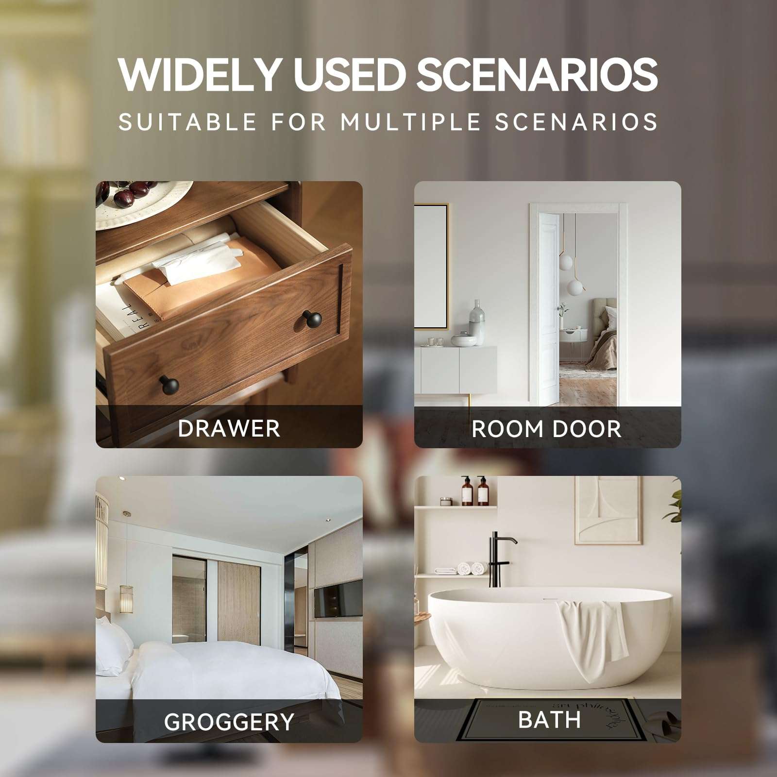 MY MIRONEY Solid Brass Surface Bolt 2 Inch Hardware Slide Surface Door Bolt Brushed Gold Barrel Bolt Lock 6