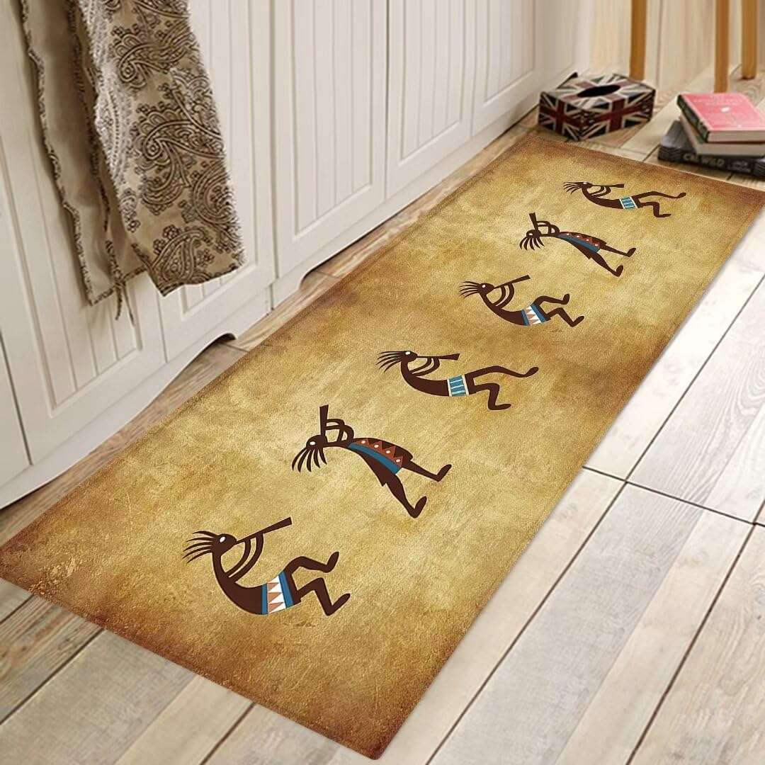 Rustic Southwestern Runner Rug for Hallway,Southwest Native American Kokopelli Ethnic,Area Rug Washable Kitchen Rugs Laundry Room Rug Runner Non-Slip Floor Carpet for Bedroom Indoor Entrance Doormat 2