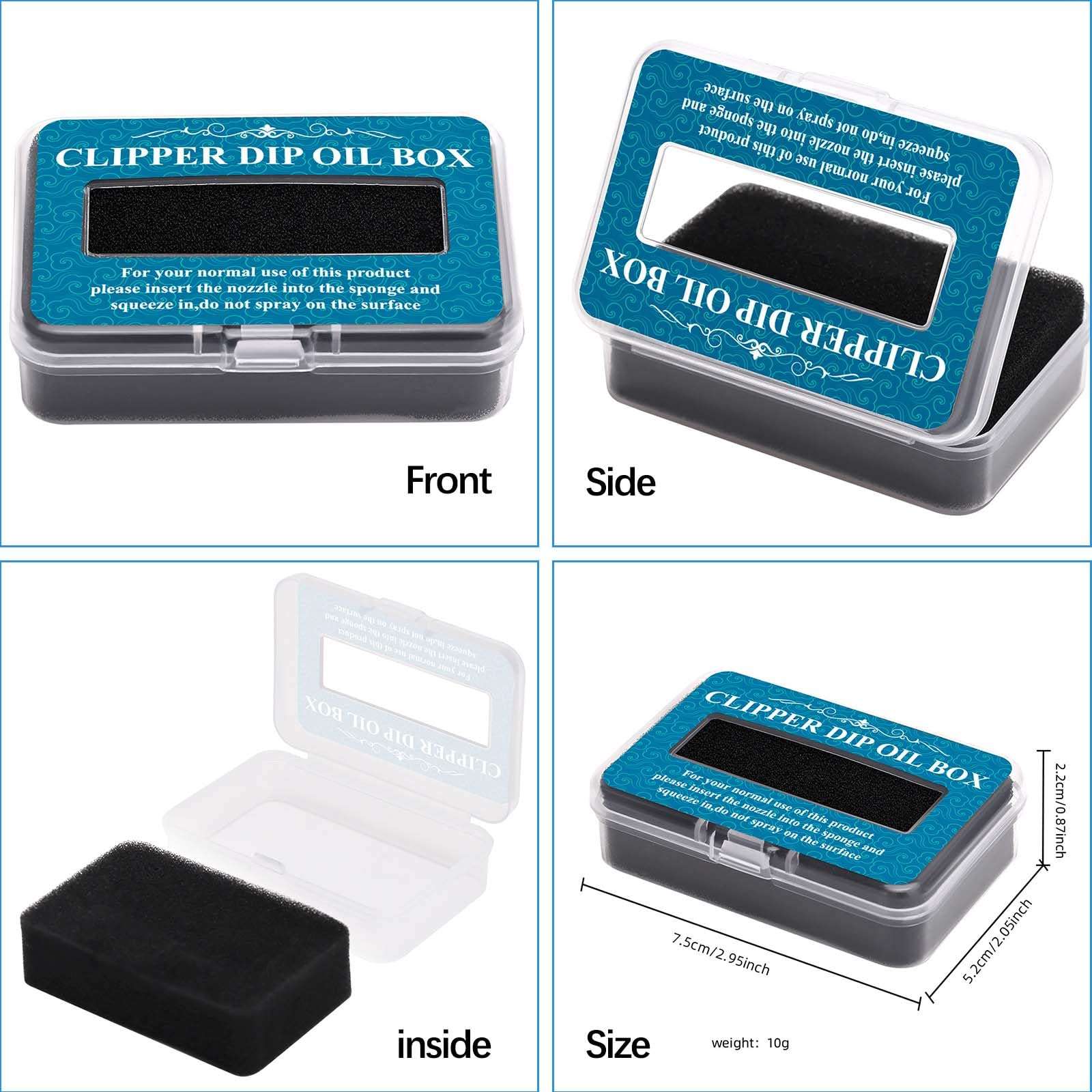 2Pcs Electric Shaver Oil Box – Professional Hair Trimmer Lubricant Sponge for Home, Salon & Barber Use – Portable Clipper Dip Oil Box for Hair Styling 6