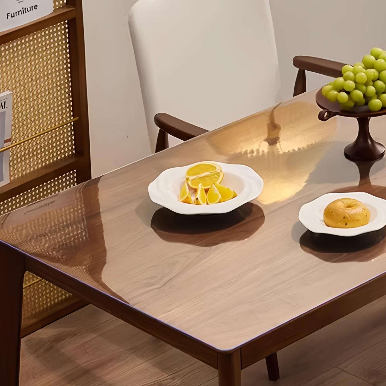 Kate Transparent PVC Reflection Floor Mat - 5x4ft Clear Reflective Photography Backdrop, Durable Table Cover Protector for Studio, Waterproof and Scratch-Resistant Plastic Mat 5