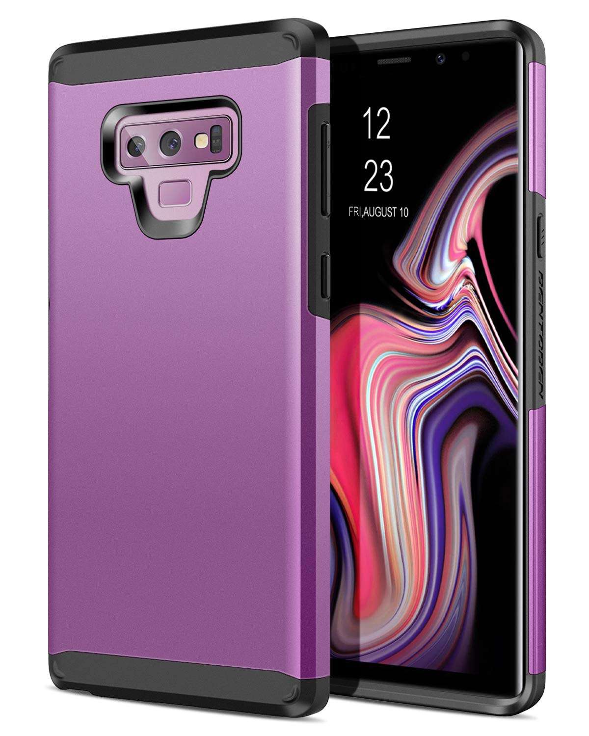 BENTOBEN Samsung Galaxy Note 9 Case, 2 in 1 Slim Rugged Hybrid Hard PC Soft TPU Bumper Shockproof Dual Layer Heavy Duty Protective Phone Case for Samsung Galaxy Note 9 (2018 Release), Purple 1