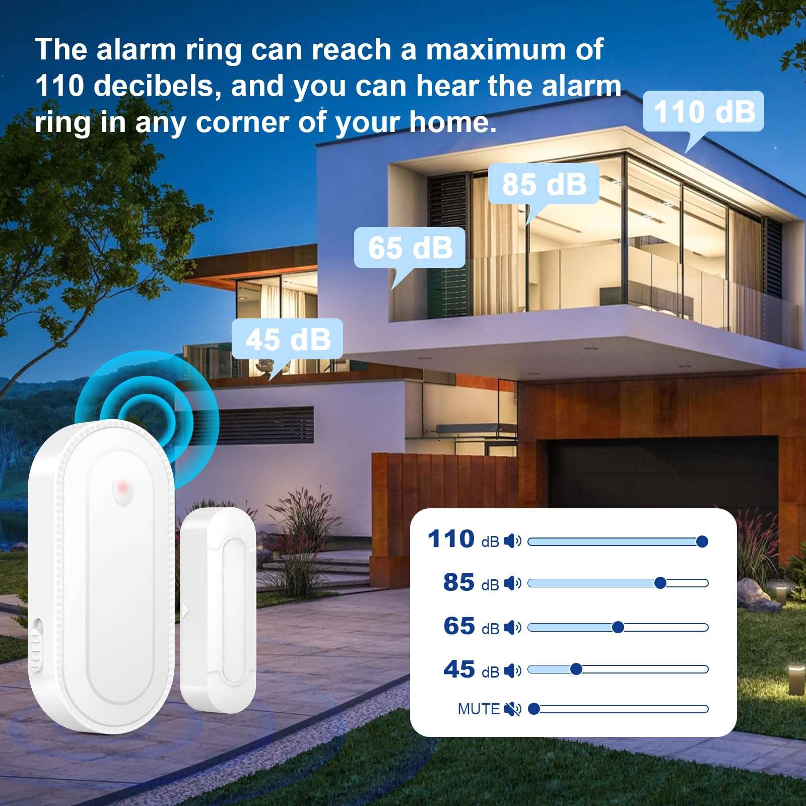 SURFOU Doorbell Chime with 4 Sensors 1 Receiver, When Door Opens,Door Sensor Chime,Alarms for Business/Home,Digital Doorbell Chime,55 Chimes 5 Volumes,1000FT/300M,IP55 Waterproof 5