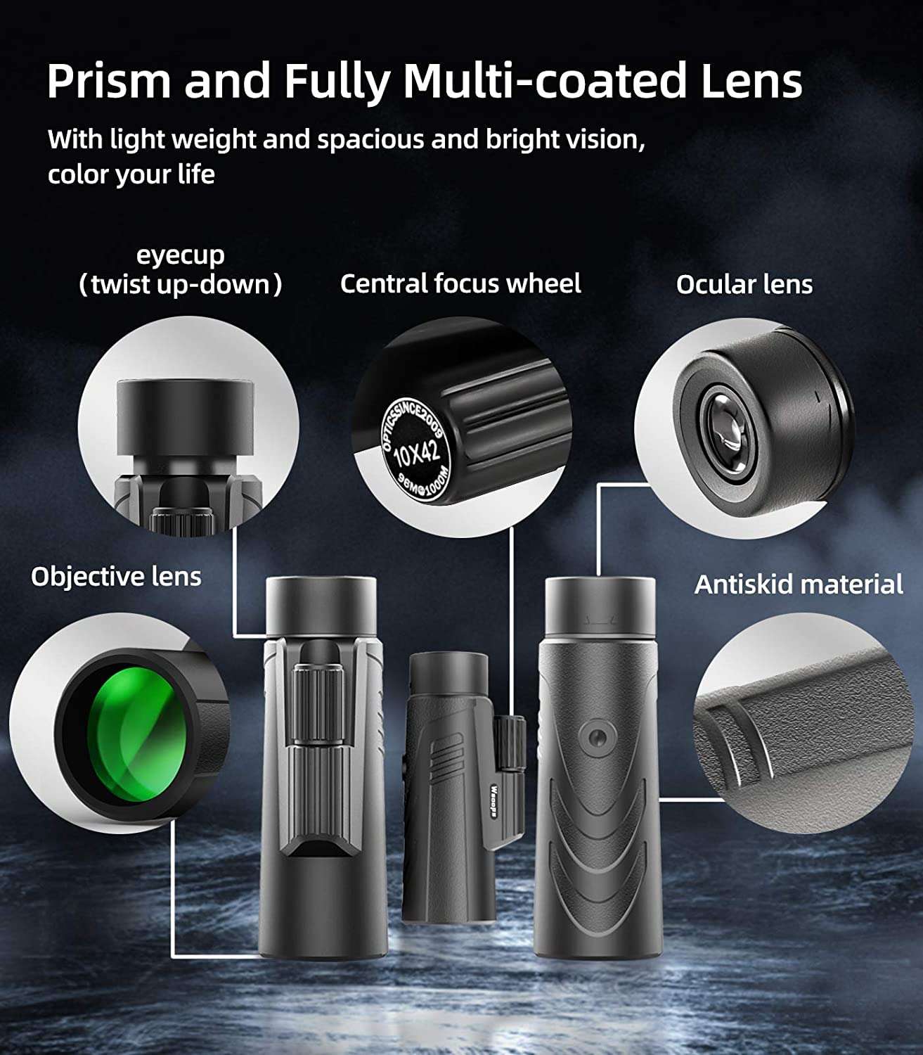 12x55 HD Monocular for Adult with BAK4 Prism & FMC Lens… 2