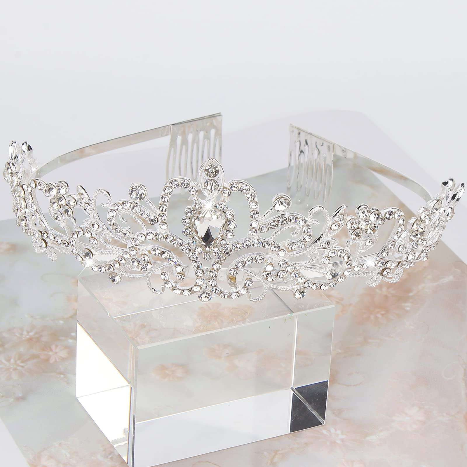 CIEHER 3 Pack Bachelorette Party Decorations - Crystal Crown, Bride To Be Sash & Wedding Veil for Bachelorette Party Favors Bridal Shower Gifts for Bride 6