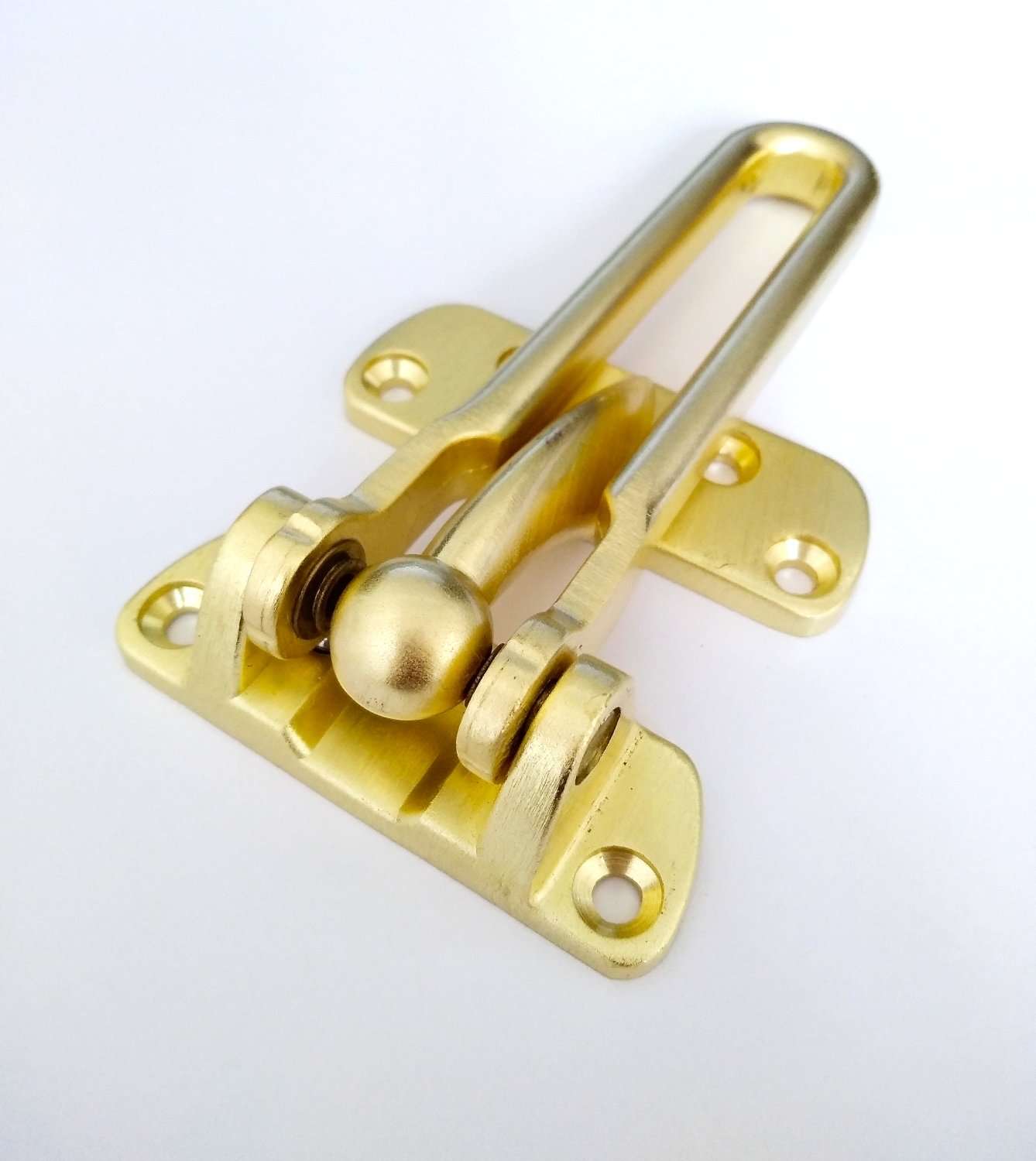 TOGU 3 Pack Solid Thicken Security Door Chain,Gate Latches Swing Bar Lock Door Guard for Home,Bedroom,Apartment,Hotel,Motel,Dormitory,Satin Gold Finish 2