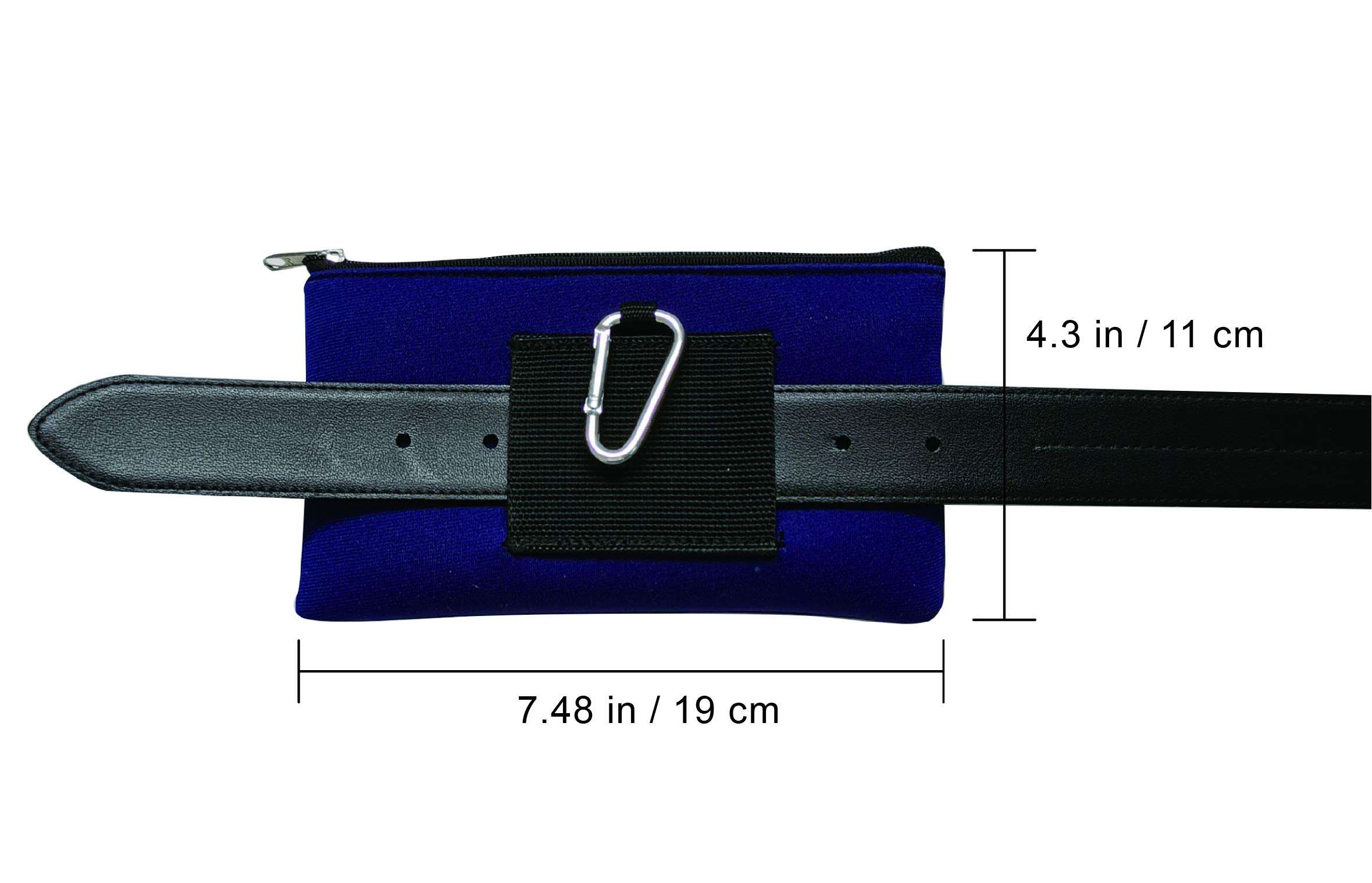 Tainada Men Women Horizontal Phone Neoprene Shockproof Zipper Carry Case Bag Pouch with Belt Loop Holster & Carabiner Compatible with Most of Smartphones (Black) 2