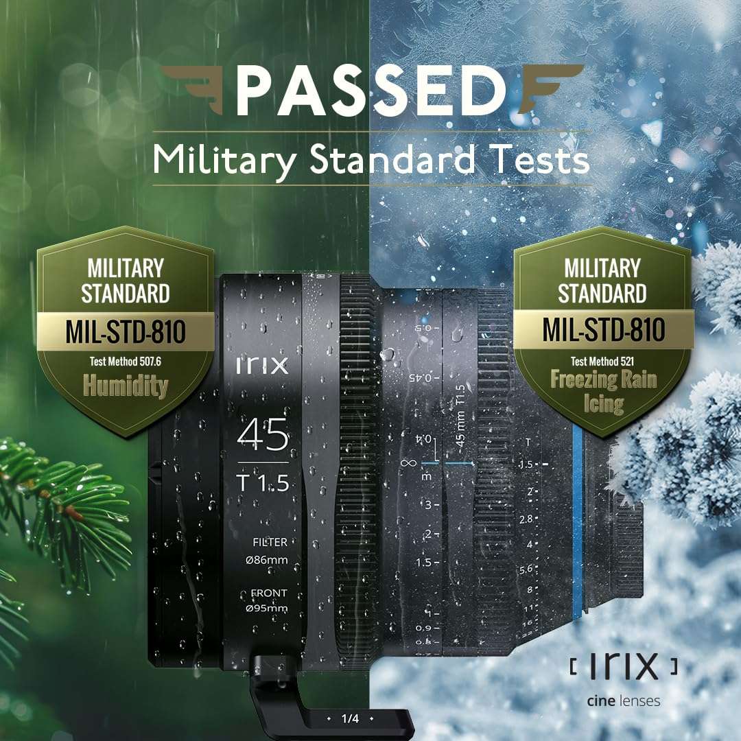 Irix Cine 45mm T1.5 Cinema Lens for Sony E-Mount Cameras | Military Certified for Humidity and Freezing Rain/Icing | Compatible with Magnetic Filters | Distance Scale in Feet 3
