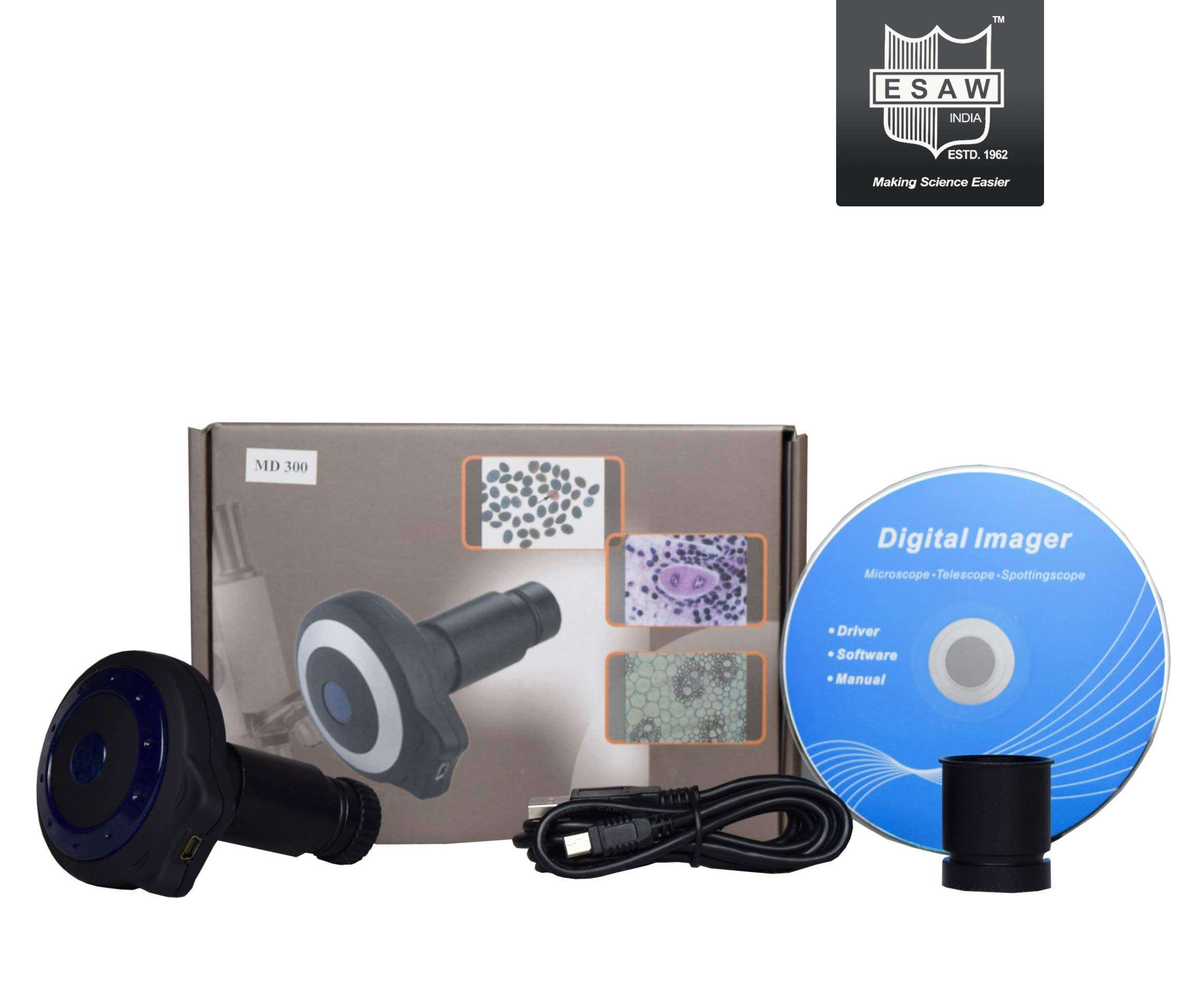 E S A W MD-500 5.0 MP Microscope Camera with Software [USB-2.0 Works on Every Type of Windows] 1
