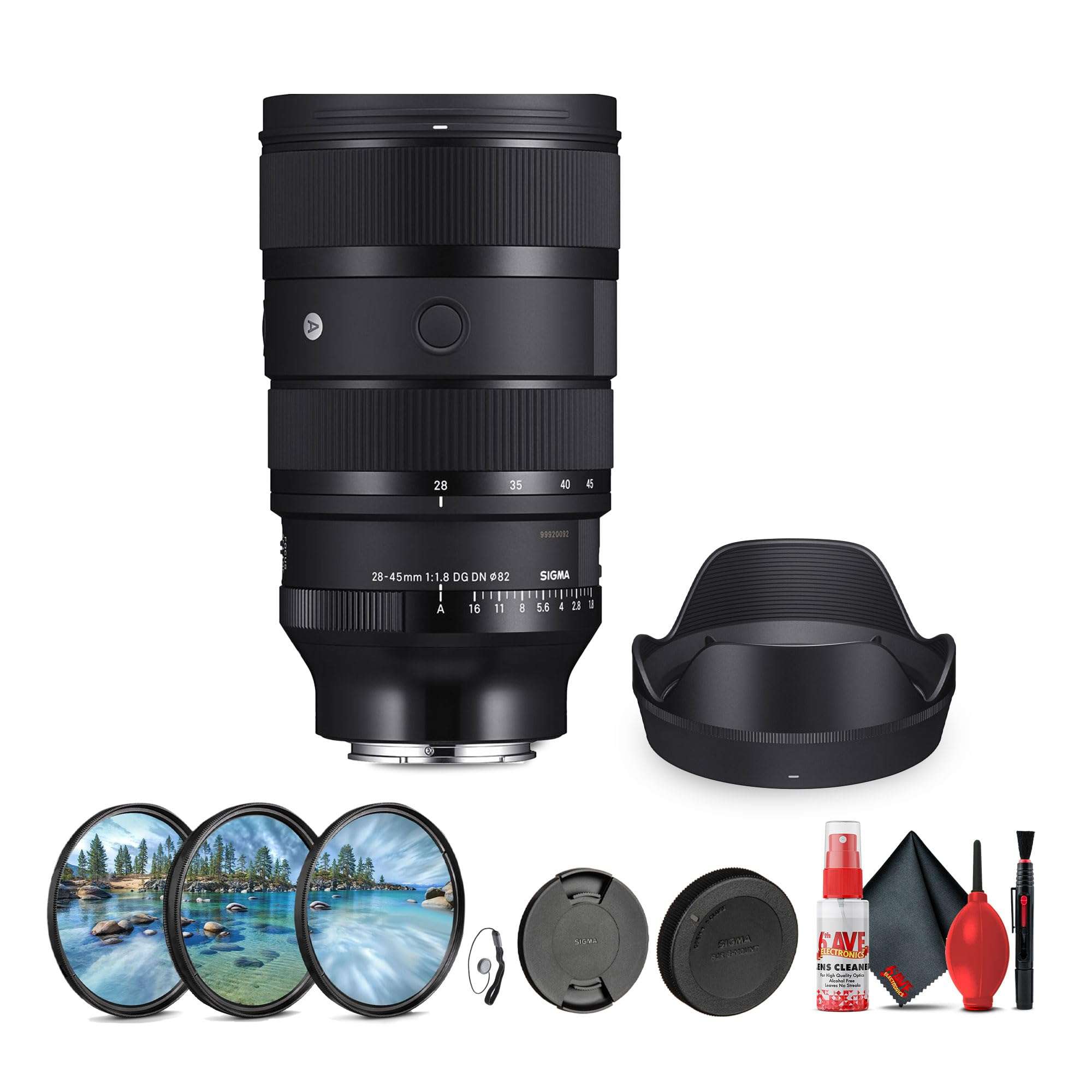 Sigma 28-45mm f/1.8 DG DN Art Lens (Sony E) (612965) + Lens Filter Kit + Cleaning Kit + Lens Cap 1