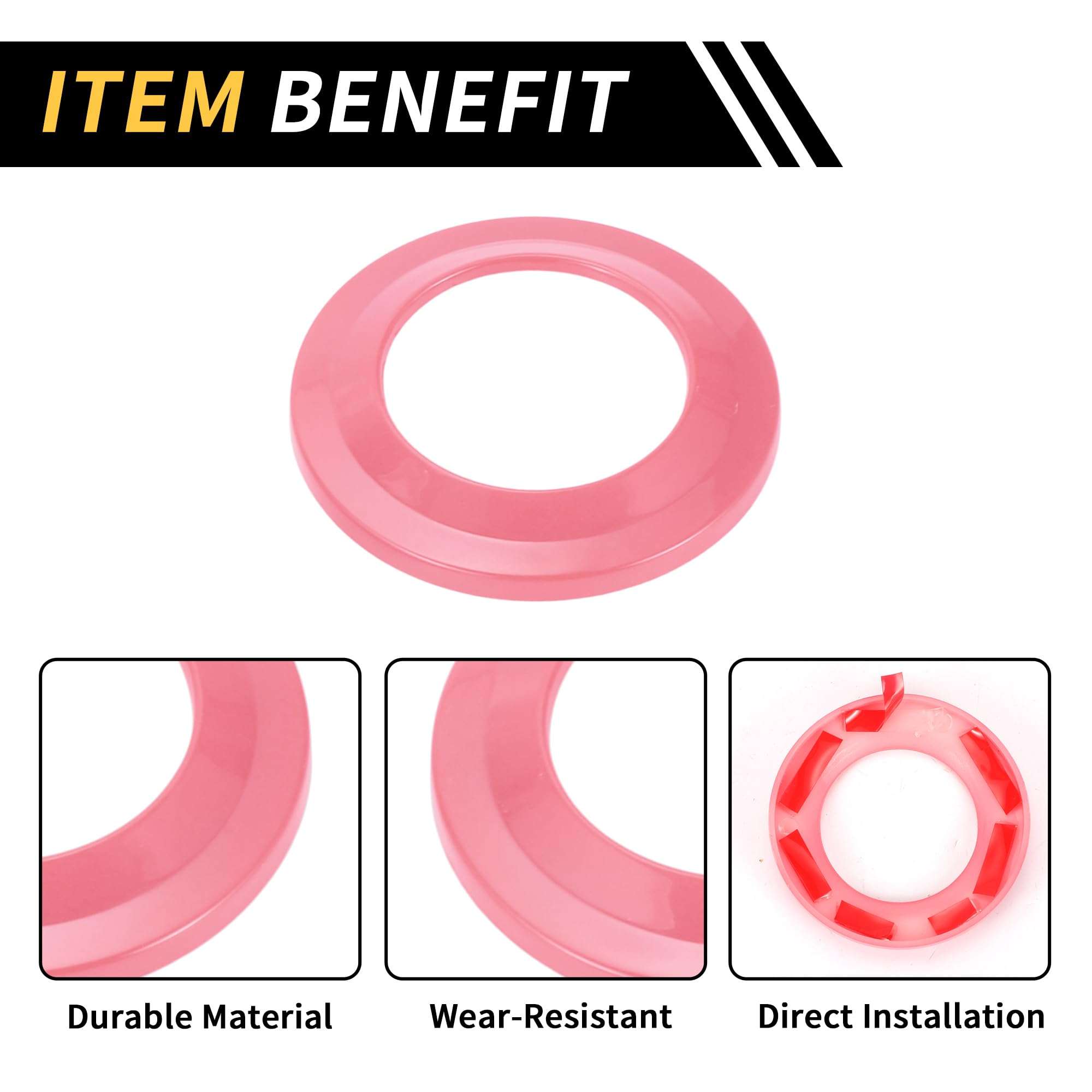 REPAIROCK 2 Pcs A Pillar Speaker Ring Cover Trim for Jeep Wrangler JK 2007-2014 Window A Pillar Front Horn Speaker Cover Stereo Audio Frame Trims ABS Pink 5